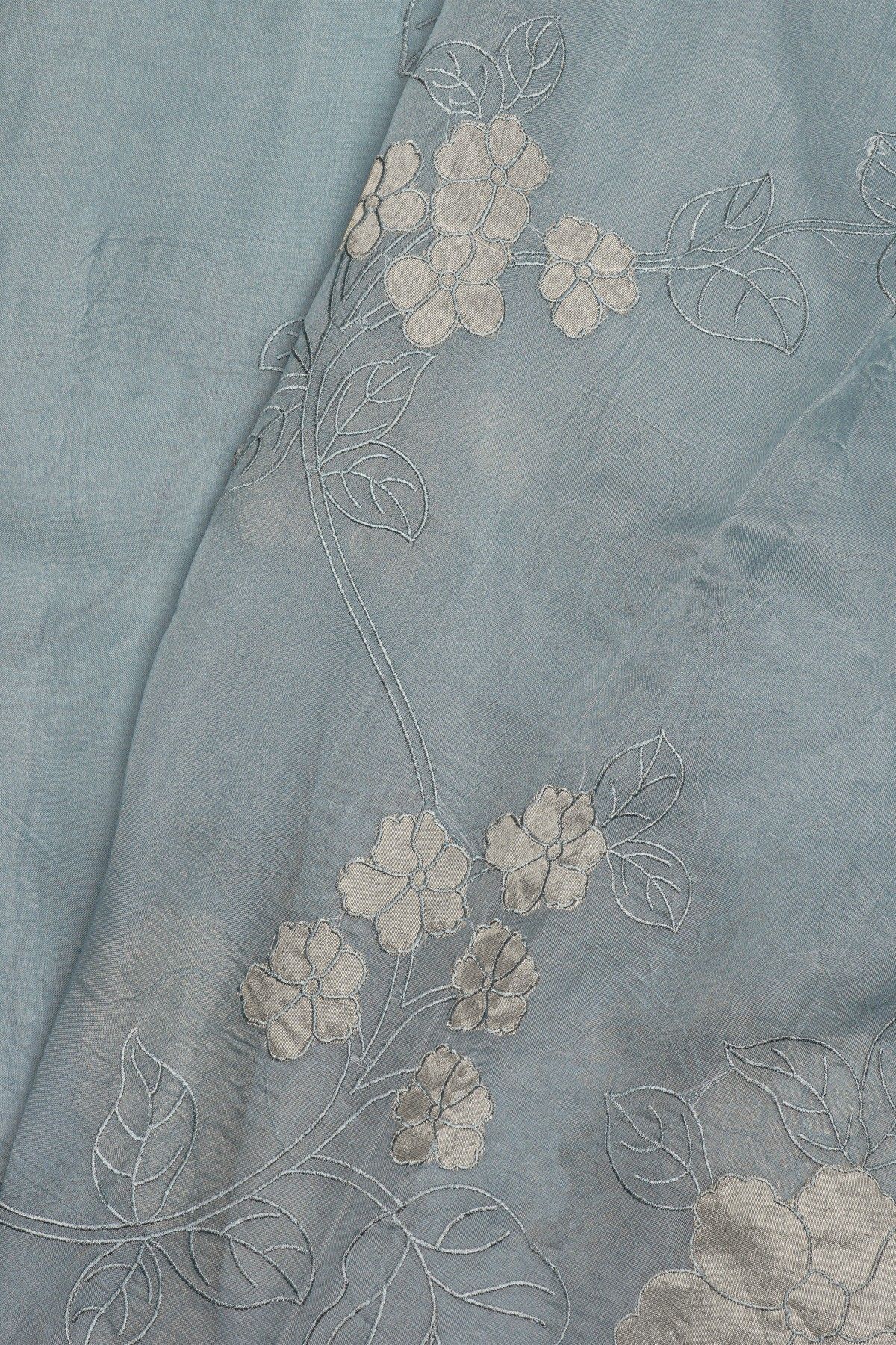 Designer Organza Grey Saree