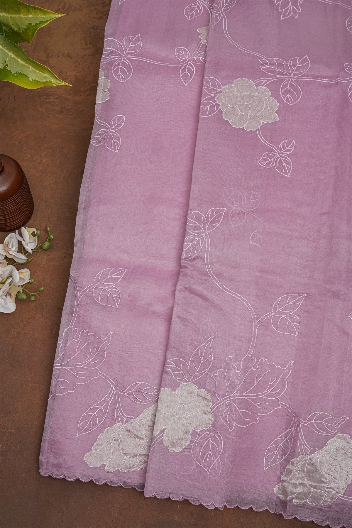 Designer Organza Lavender Saree