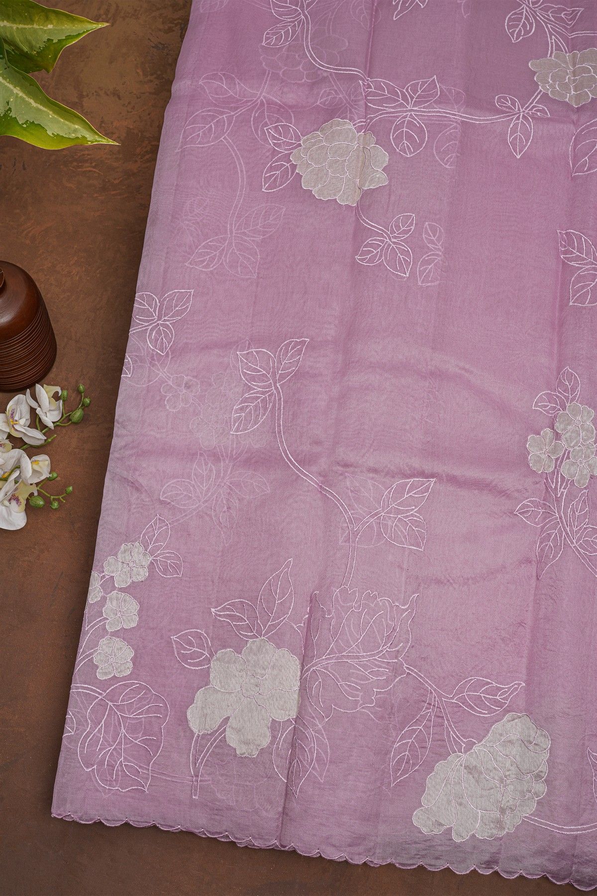 Designer Organza Lavender Saree