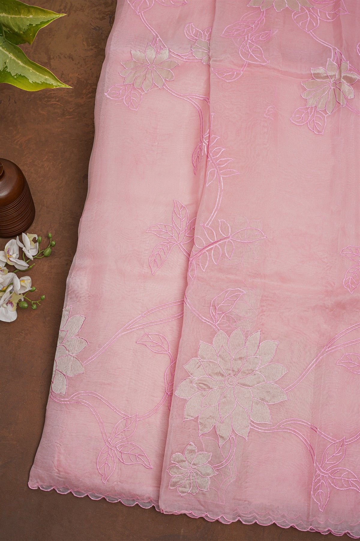 Designer Organza Pink Saree
