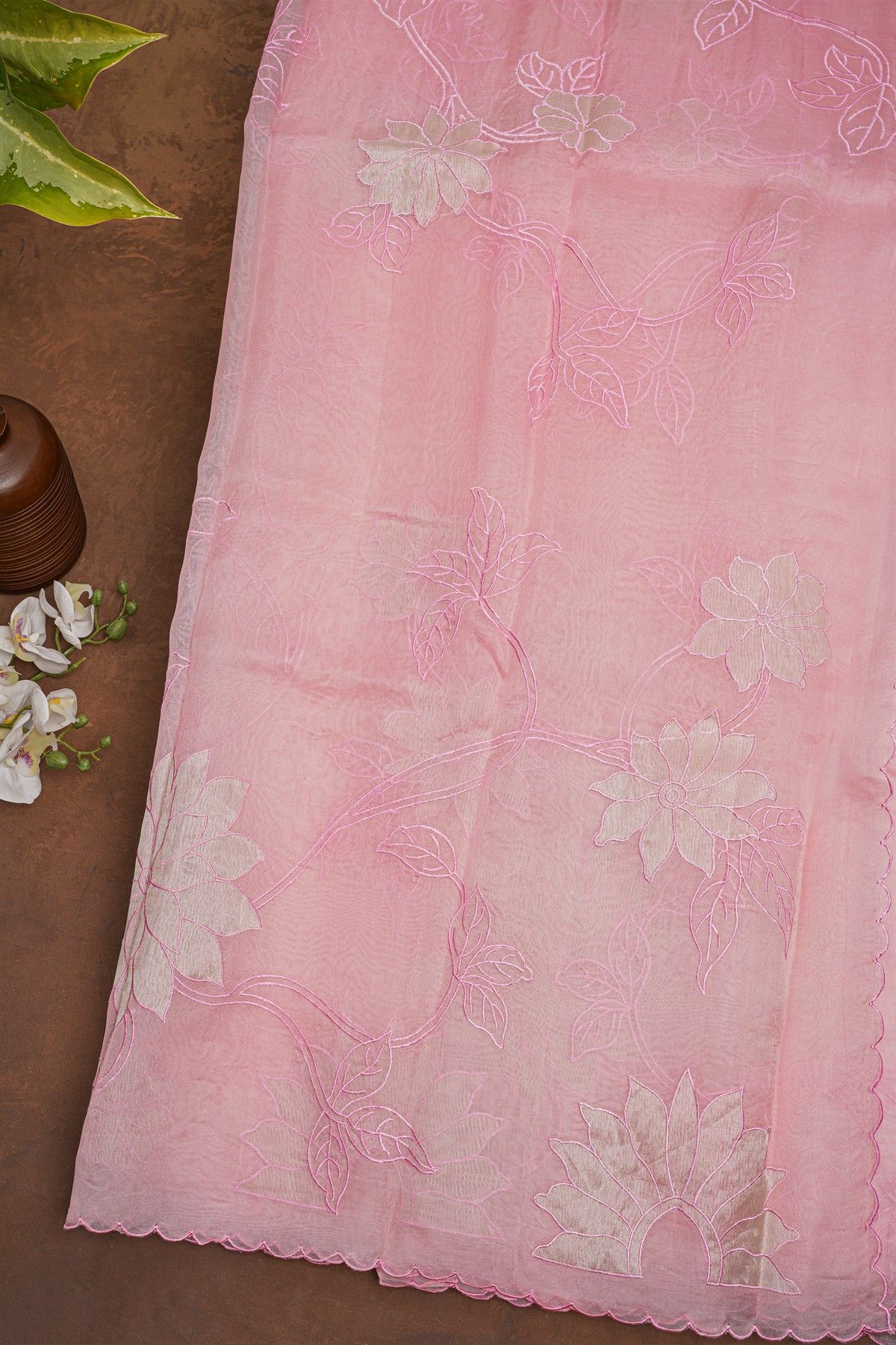Designer Organza Pink Saree