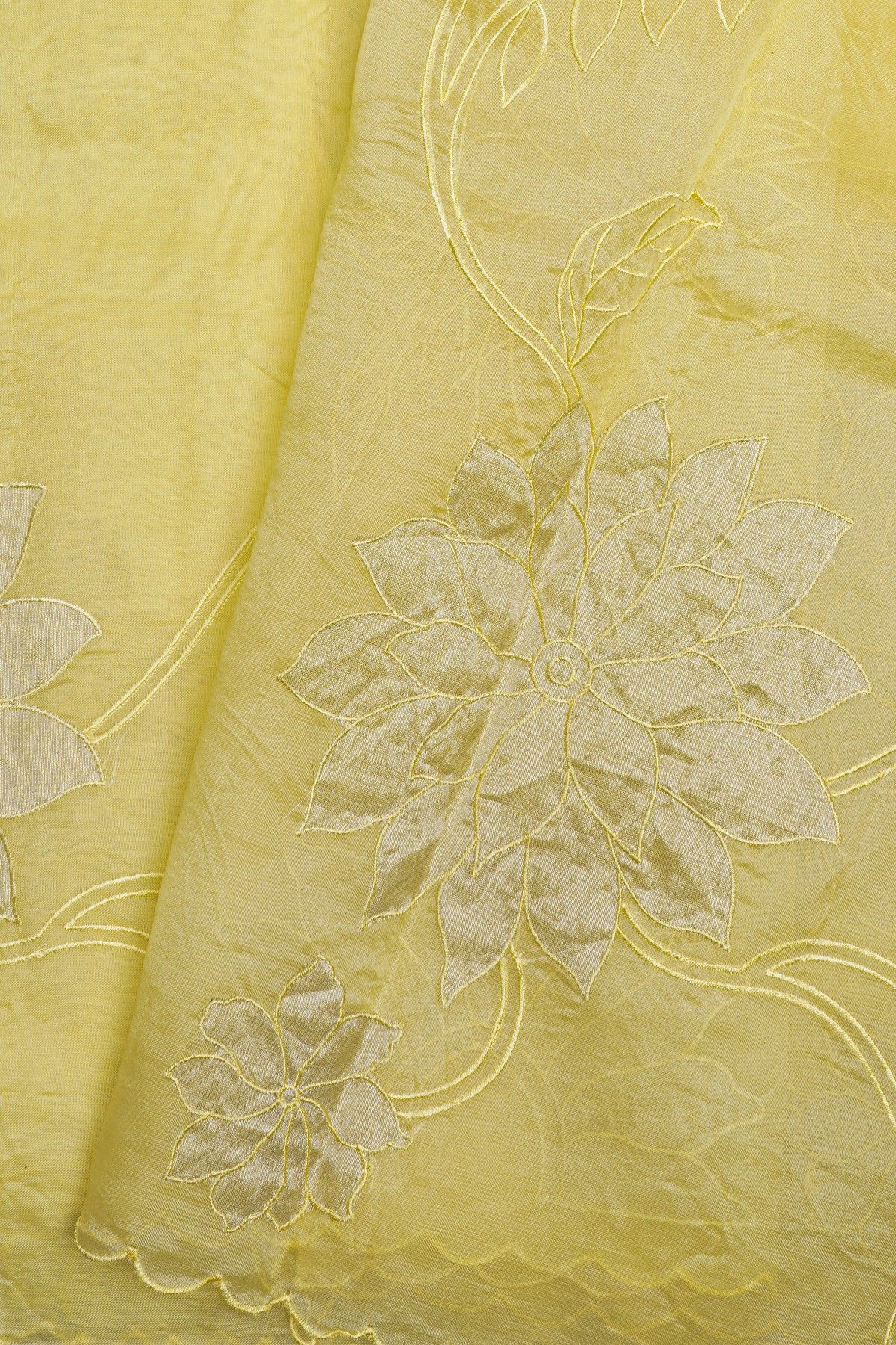 Designer Organza Yellow Saree