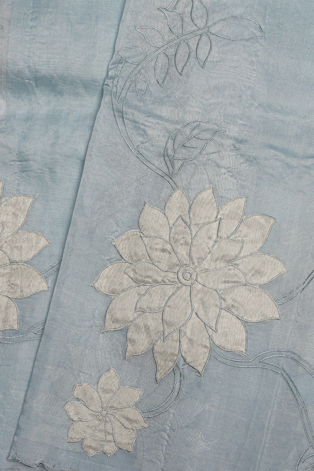 Designer Organza Ice Blue Saree