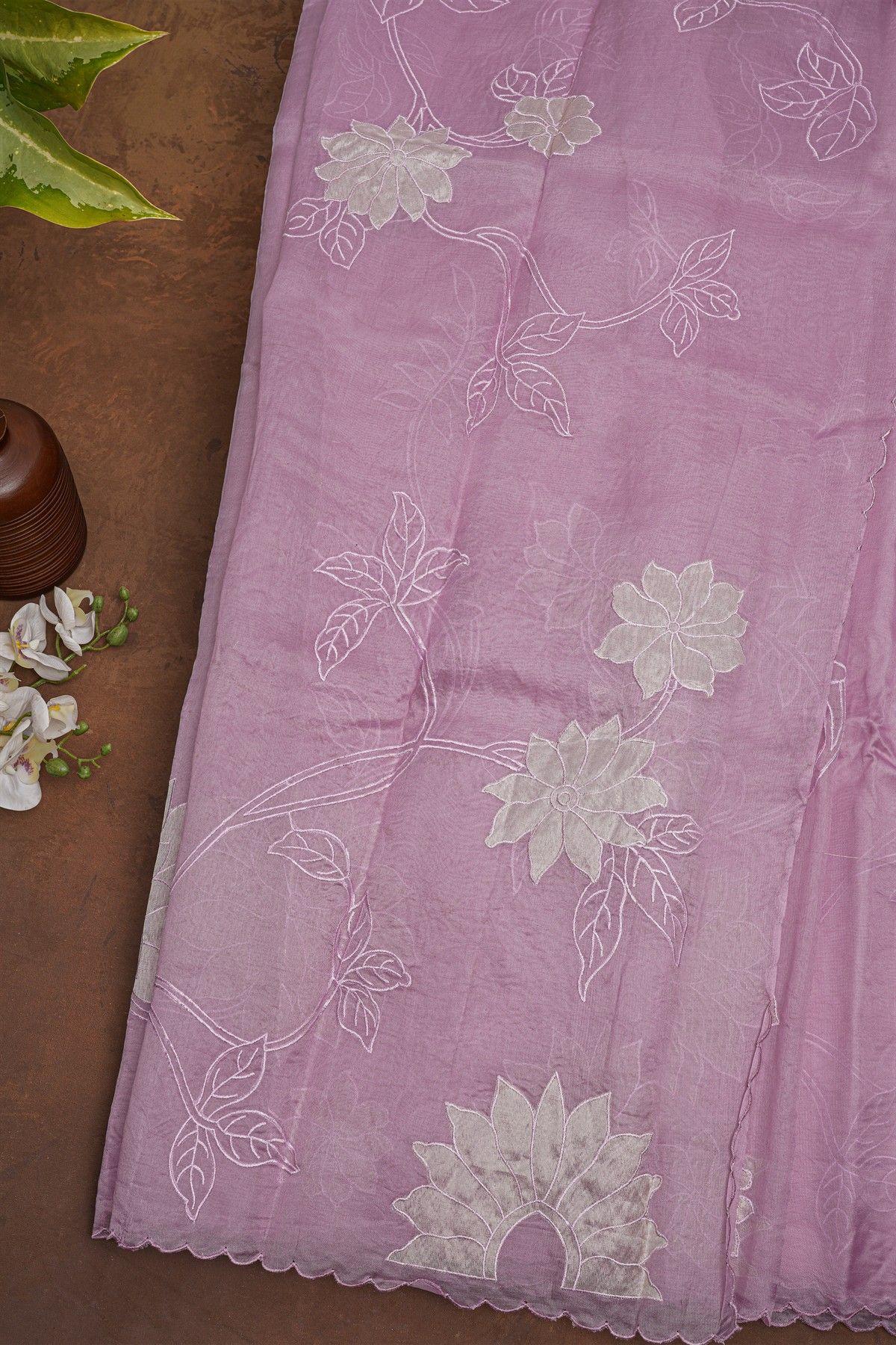 Designer Organza Lavender Saree