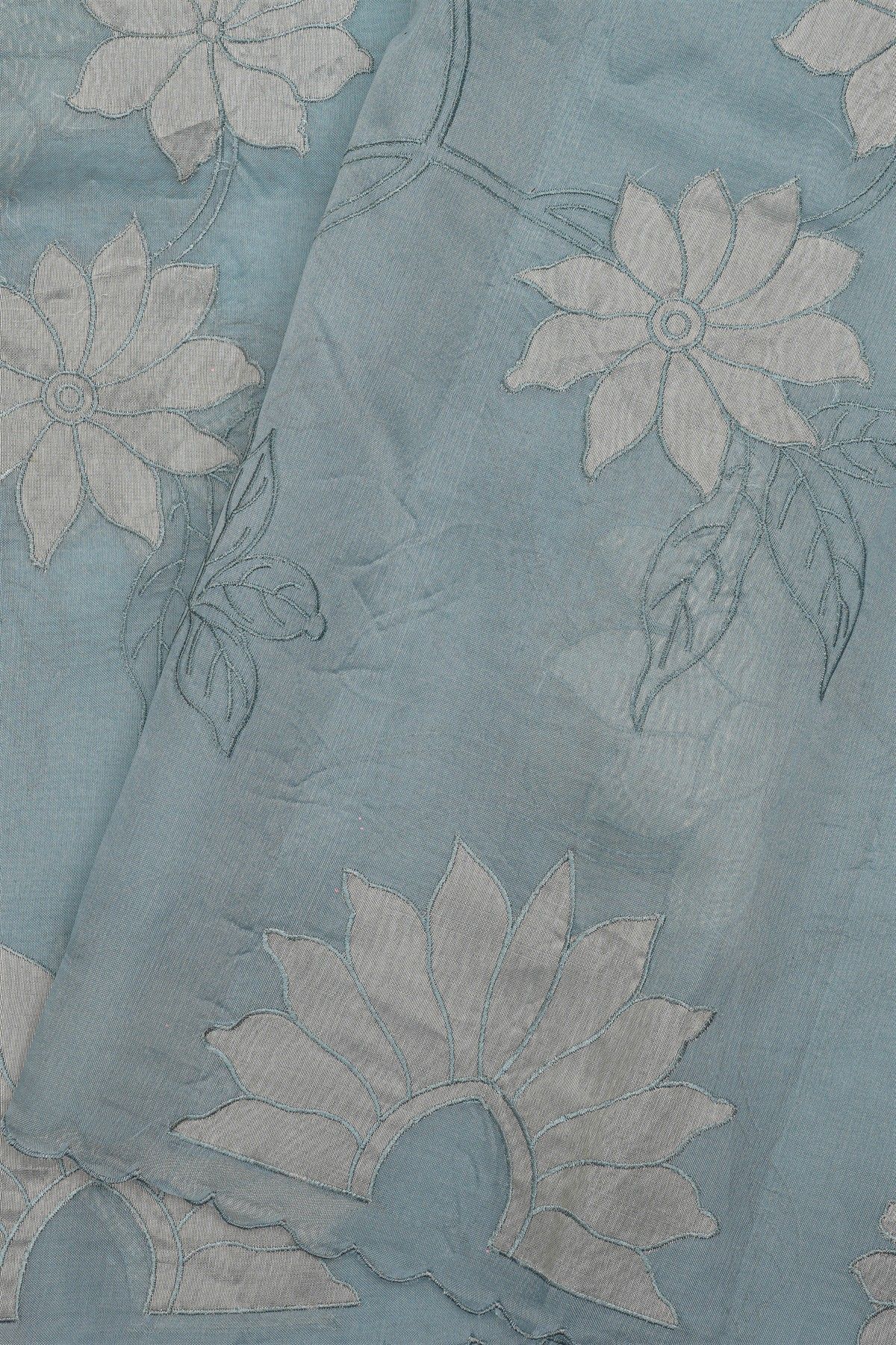 Designer Organza Ice Blue Saree