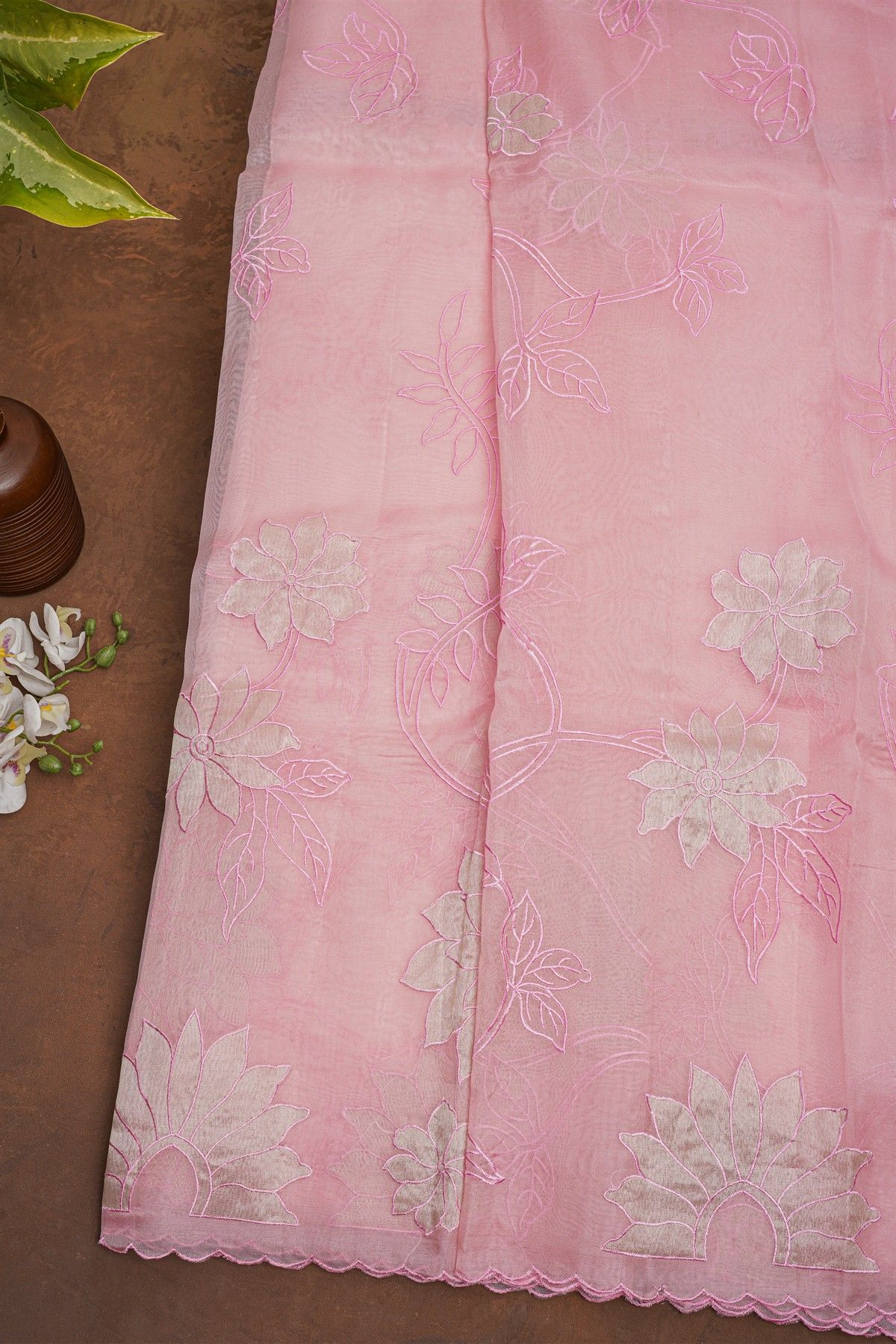 Designer Organza Pink Saree
