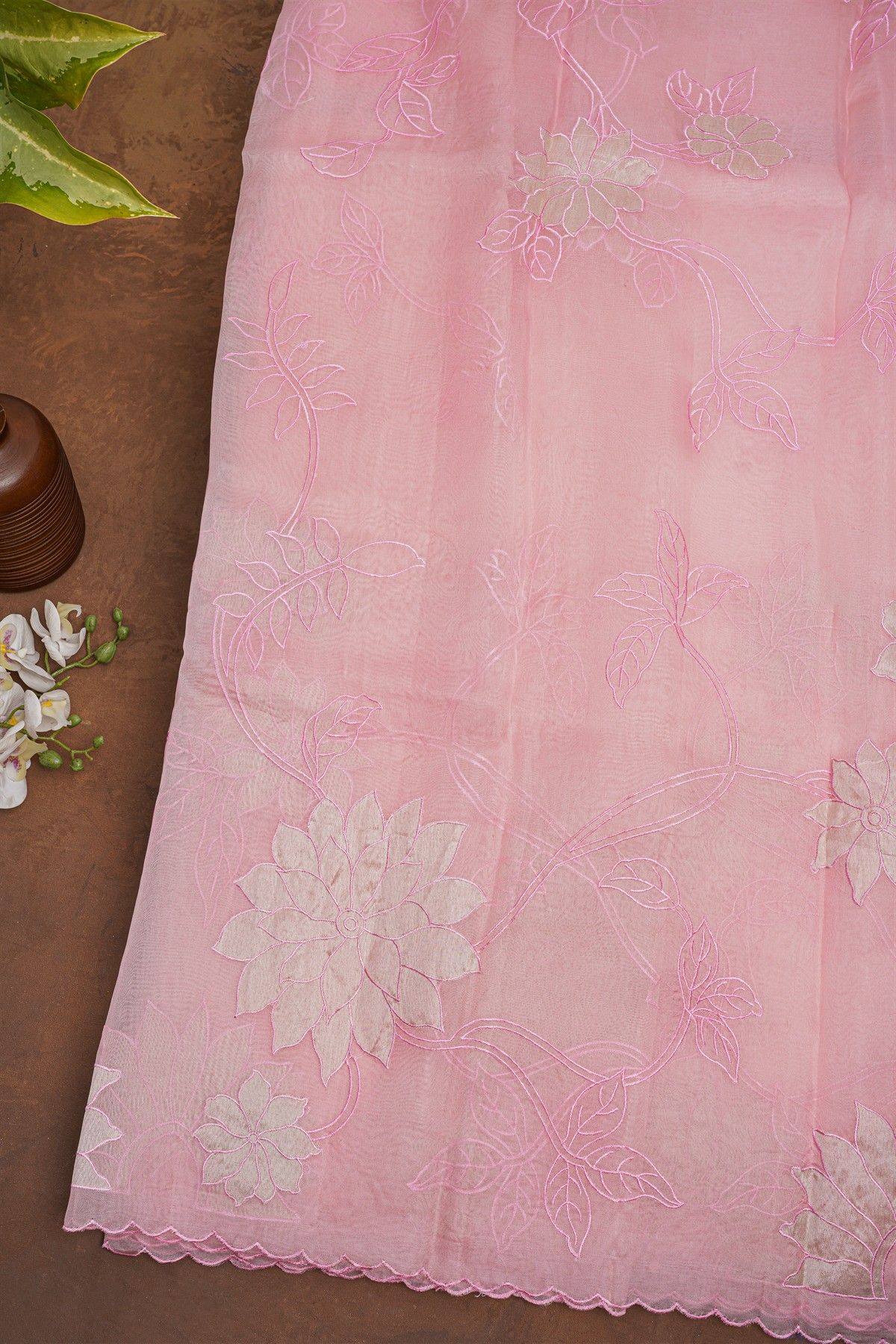 Designer Organza Pink Saree