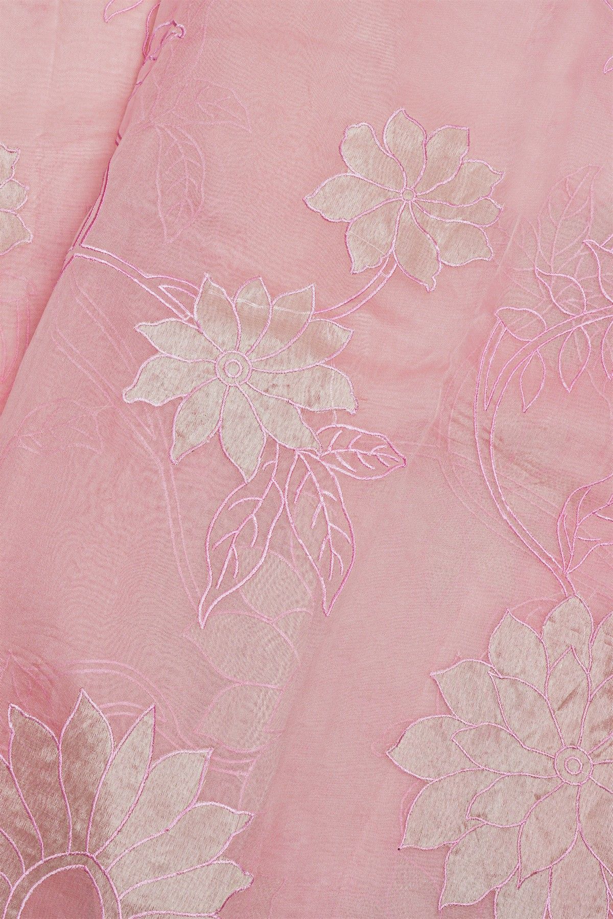 Designer Organza Pink Saree