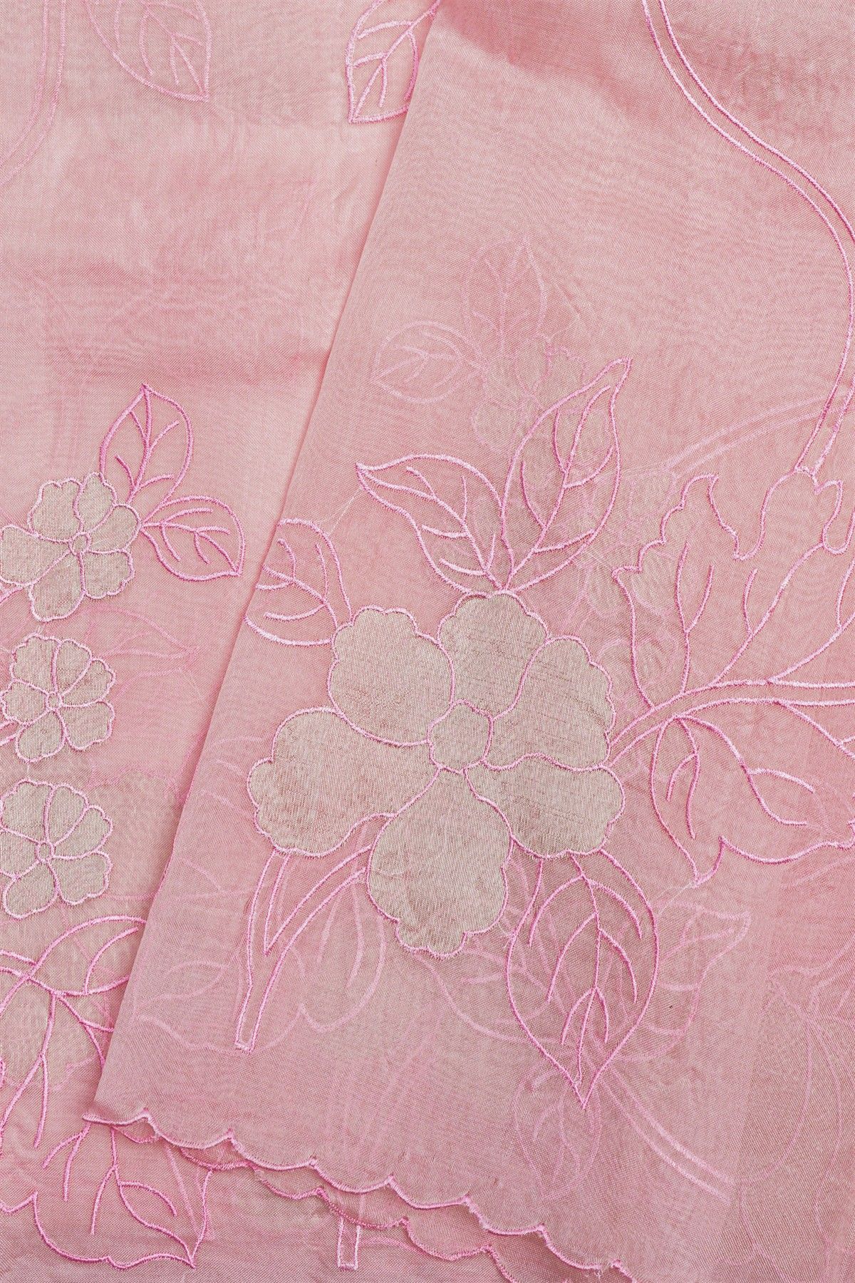 Designer Organza Light Pink Saree