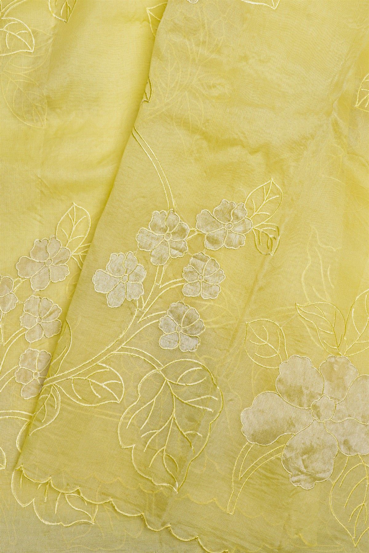 Designer Organza Yellow Saree