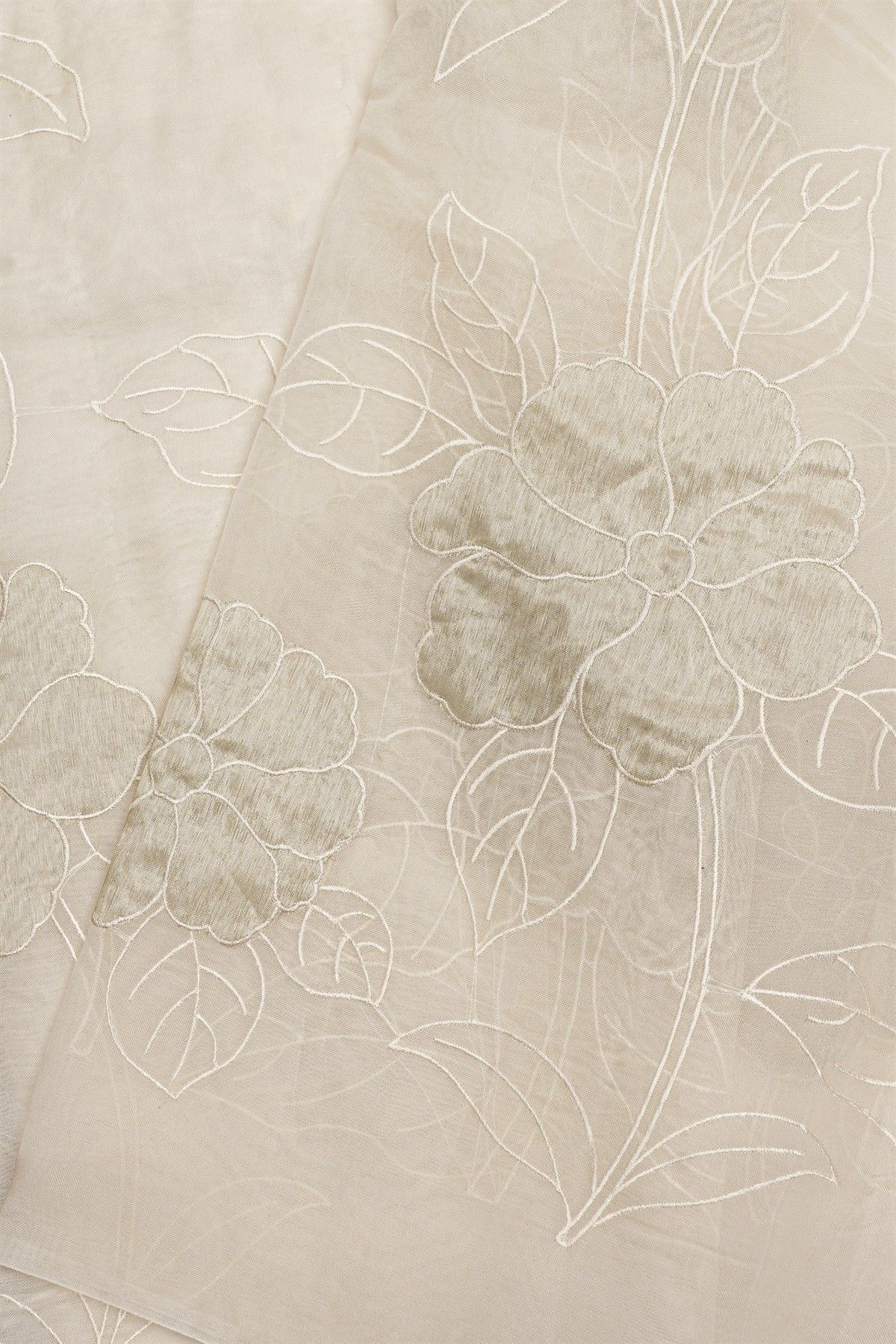 Designer Organza Cream Saree