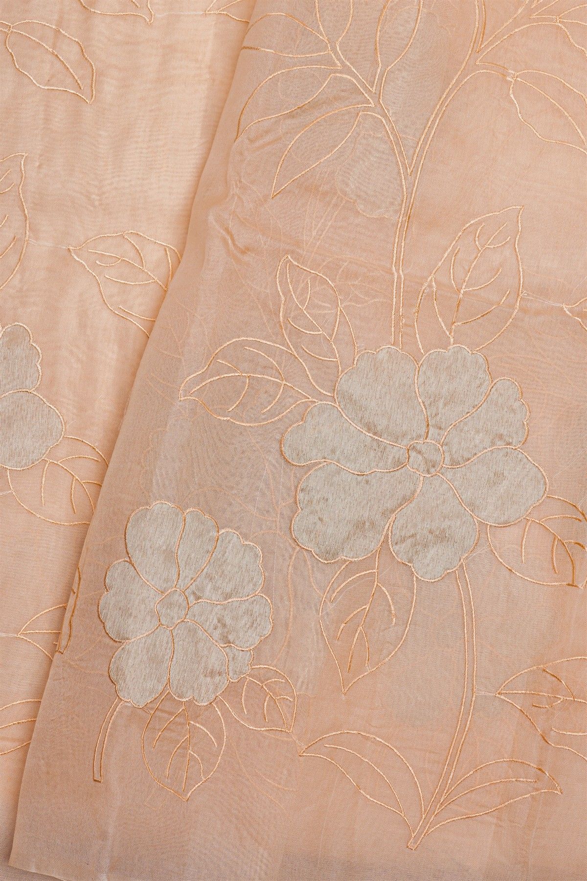 Designer Organza Peach Saree