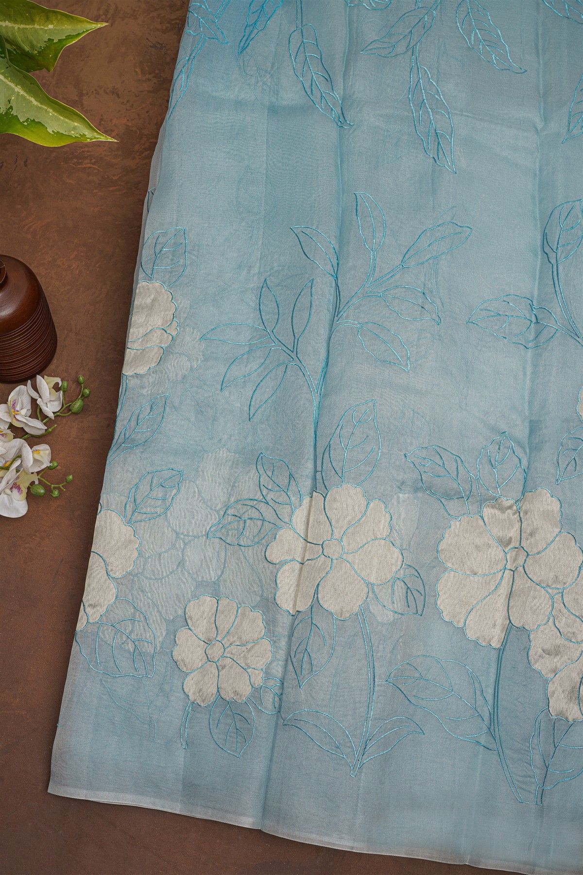 Designer Organza Blue Saree