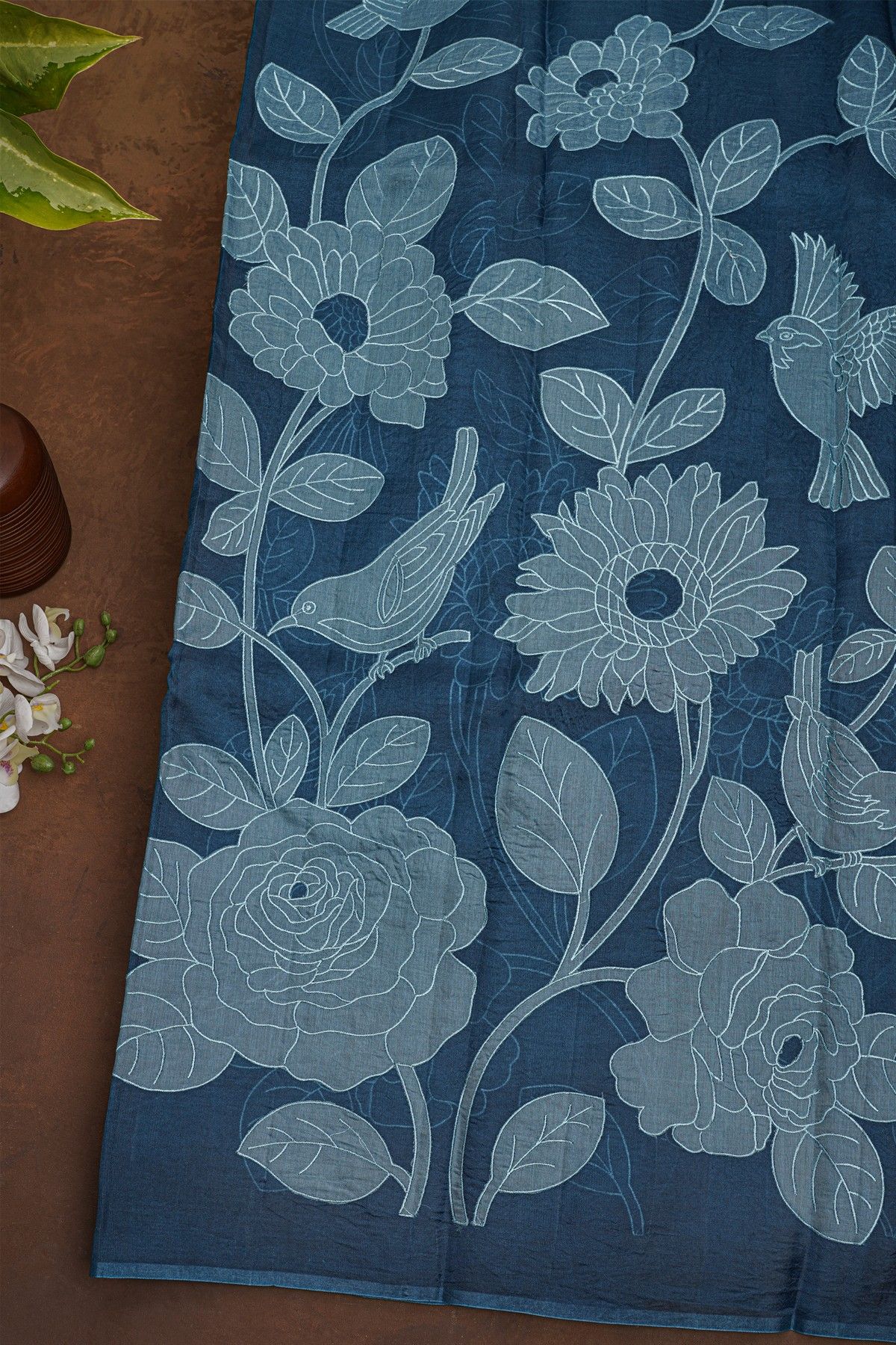 Designer Organza Blue Saree