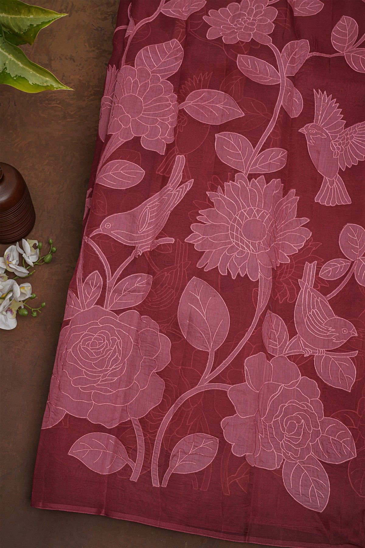 Designer Organza Marron Saree