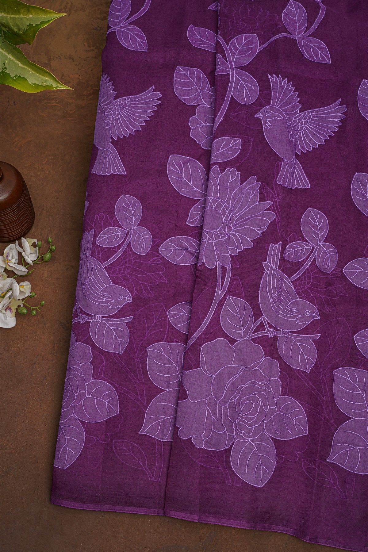 Designer Organza Purple Saree