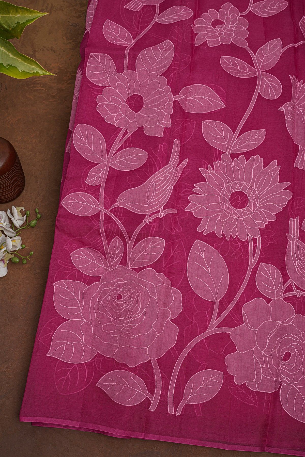 Designer Organza Magenta Saree