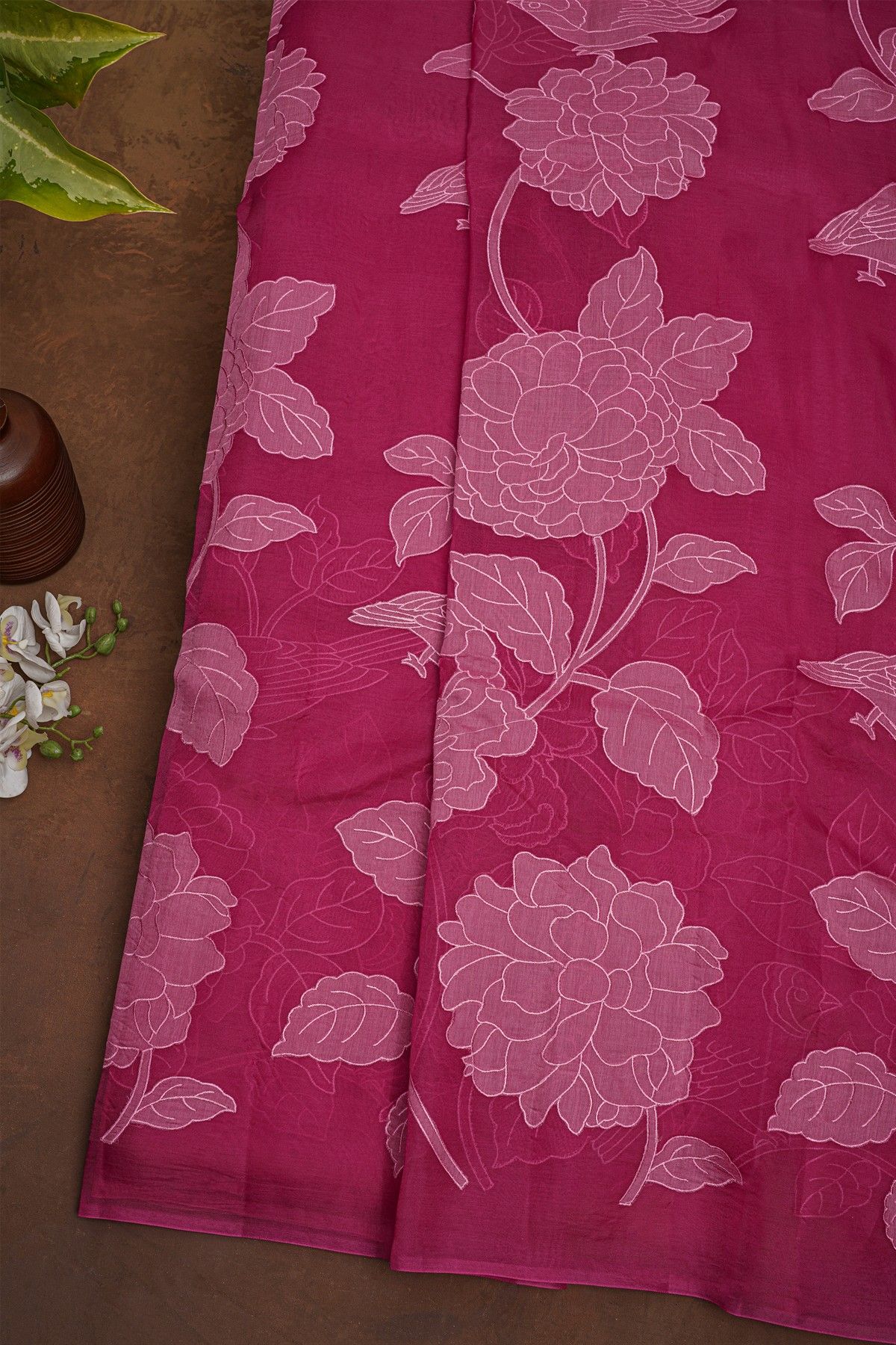 Designer Organza Magenta Saree