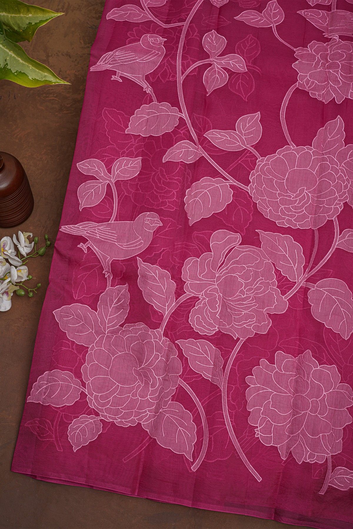 Designer Organza Magenta Saree