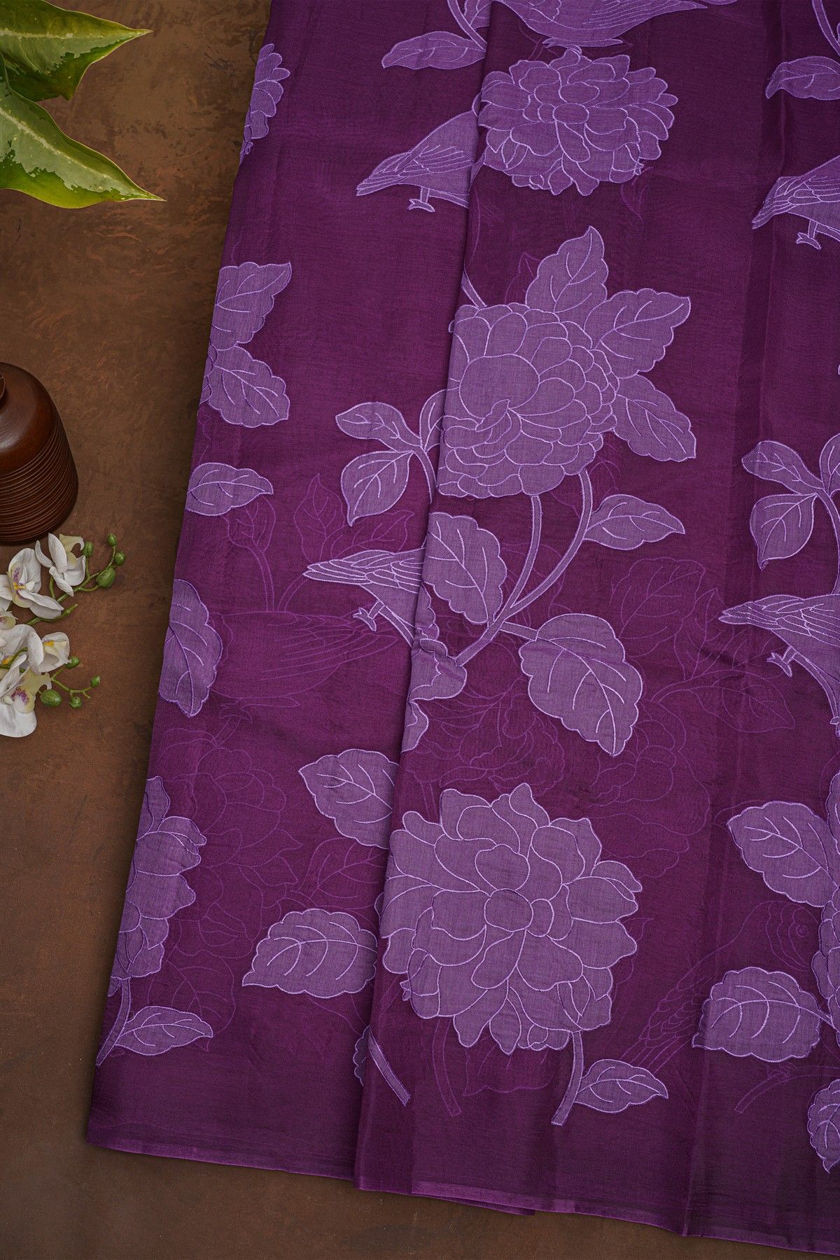 Designer Organza Violet Saree