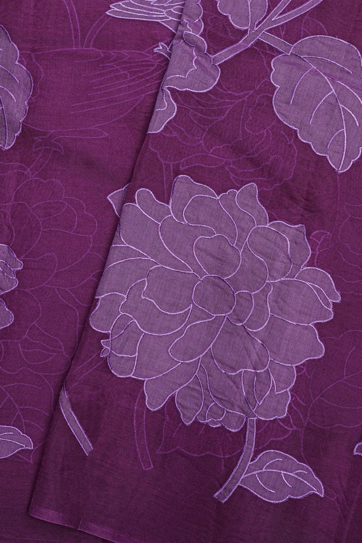 Designer Organza Violet Saree