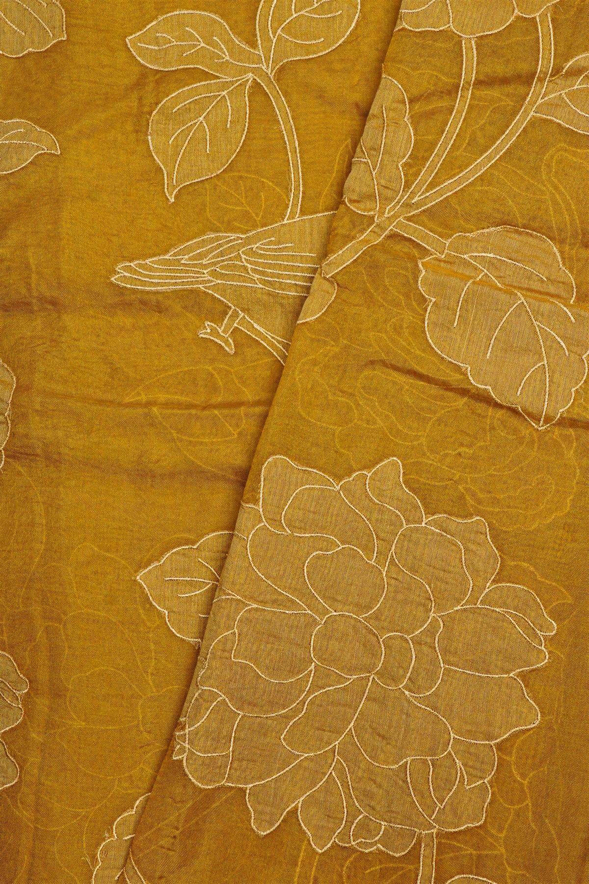Designer Organza Mustard Saree
