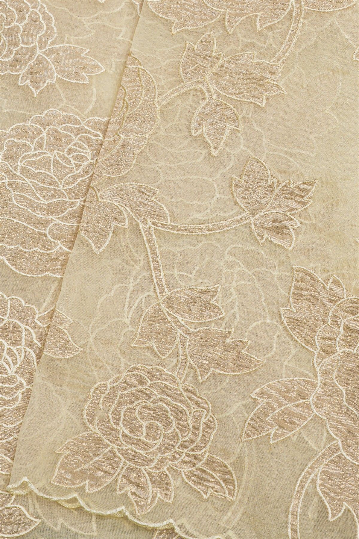 Designer Organza Cream Saree