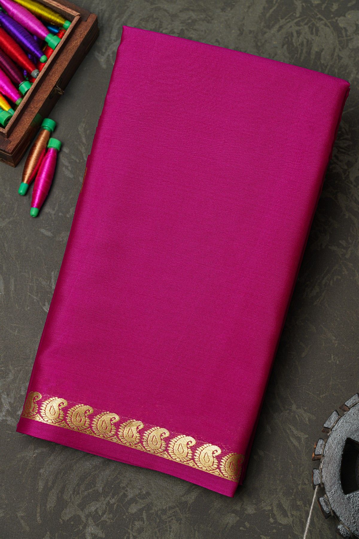 Mysore Crepe Magenta Saree