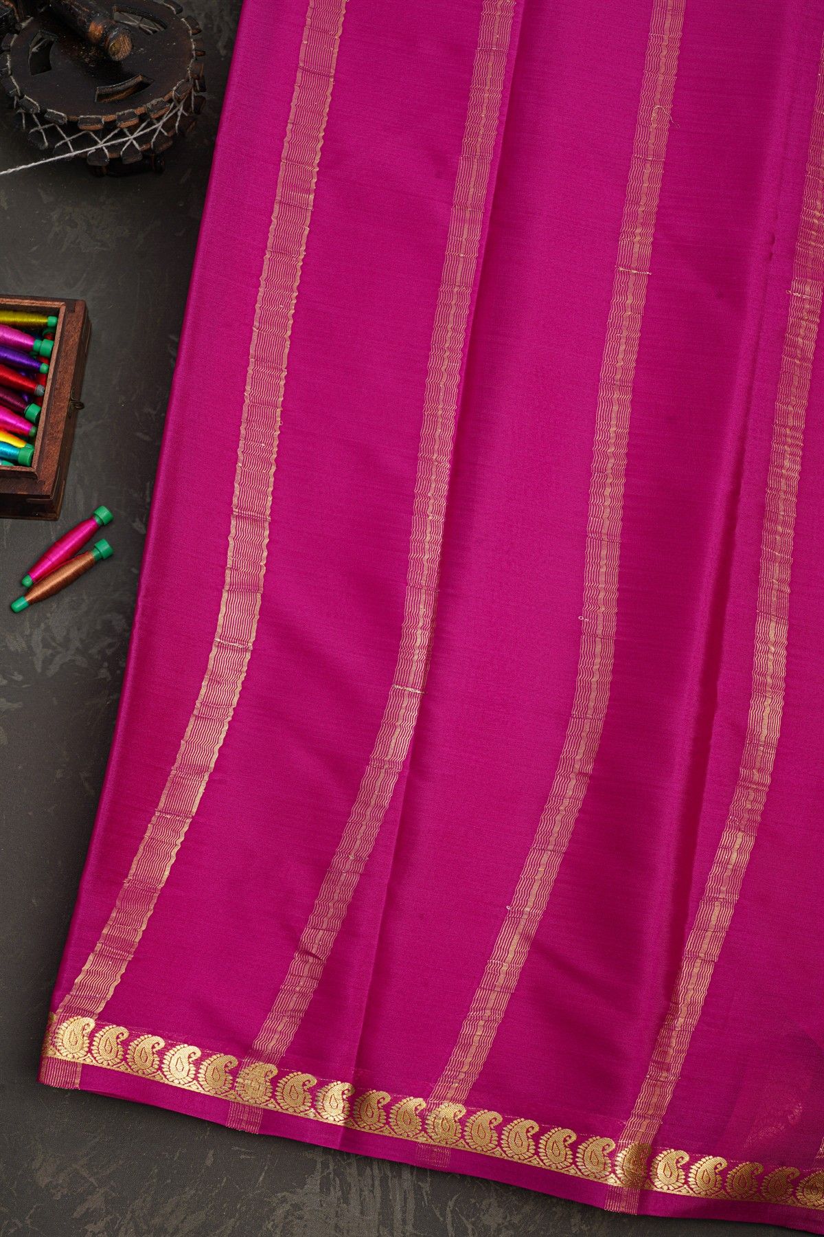 Mysore Crepe Magenta Saree