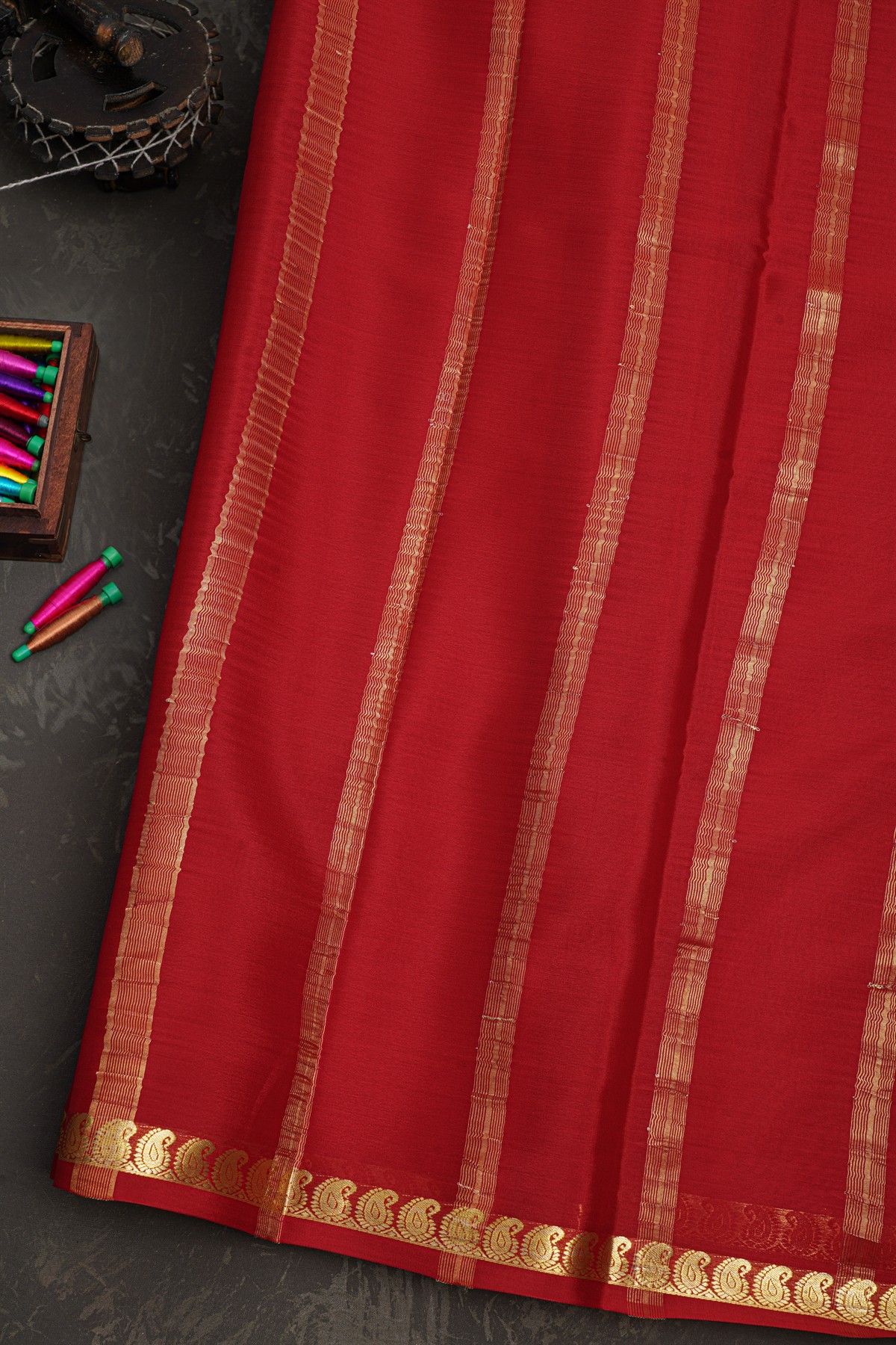 Mysore Crepe Maroon Saree