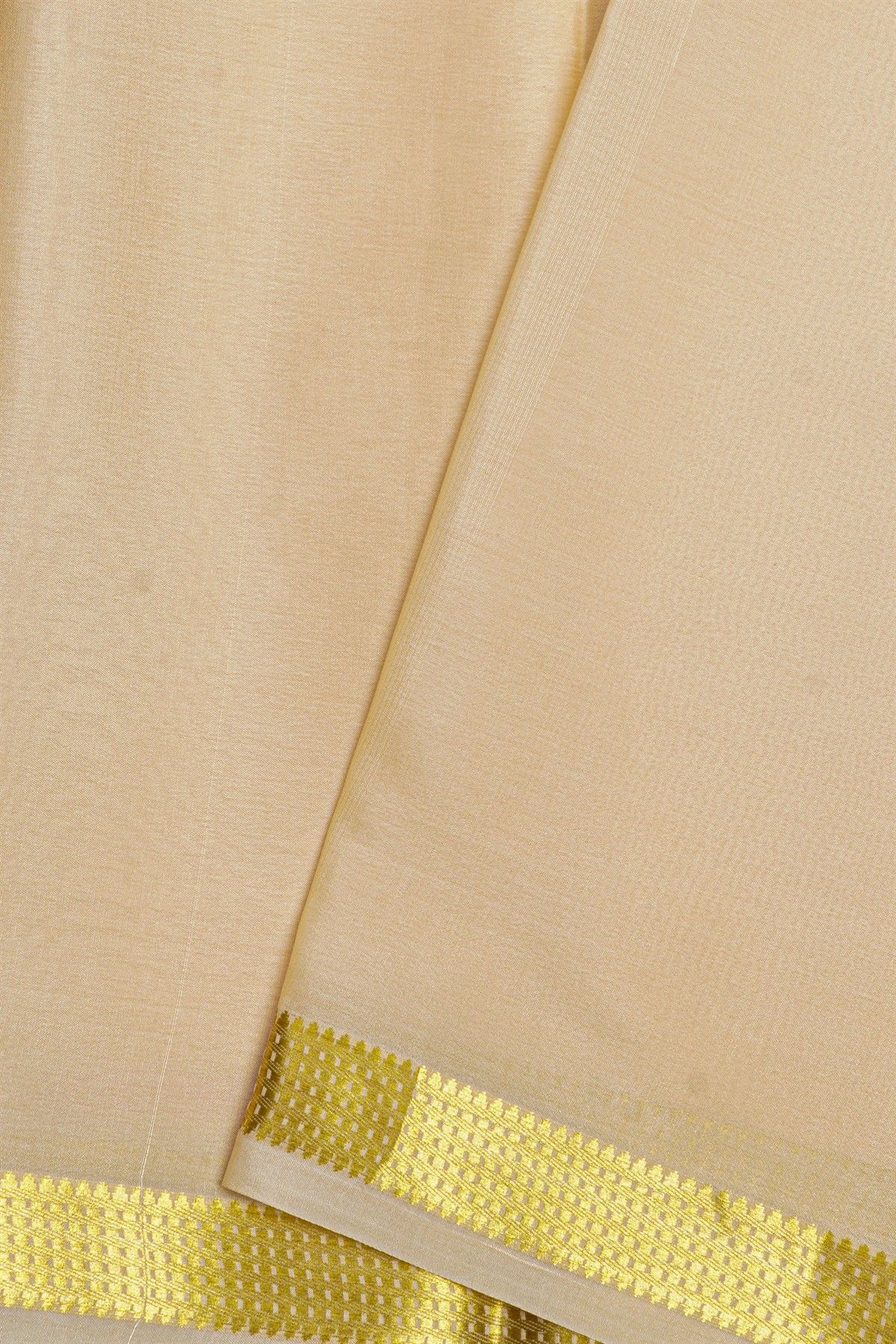 Mysore Crepe Cream Saree
