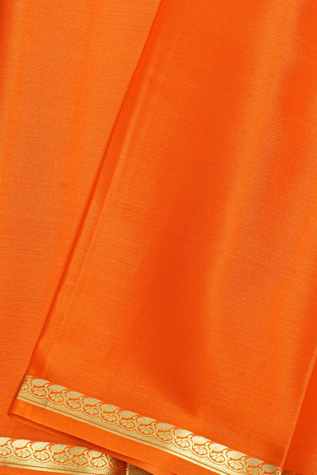 Mysore crepe orange Saree