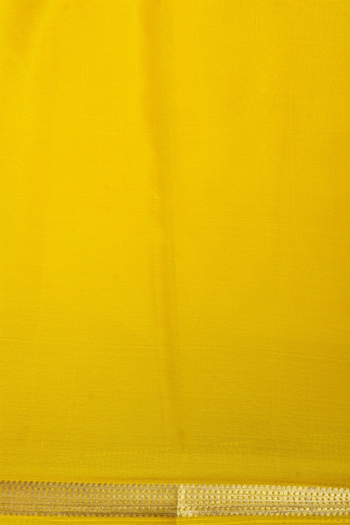 Mysore Crepe Yellow Saree