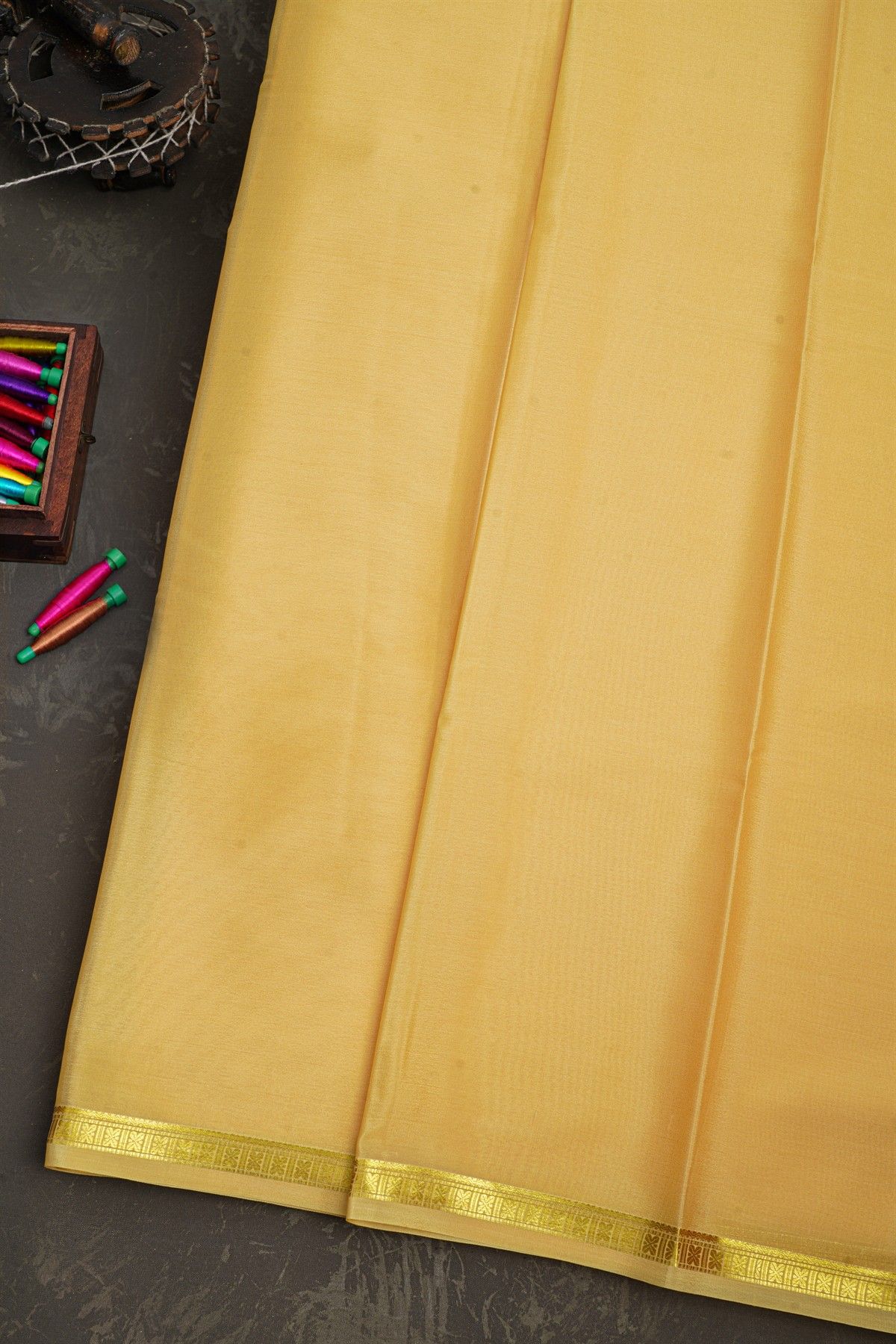 Mysore Crepe Cream Saree