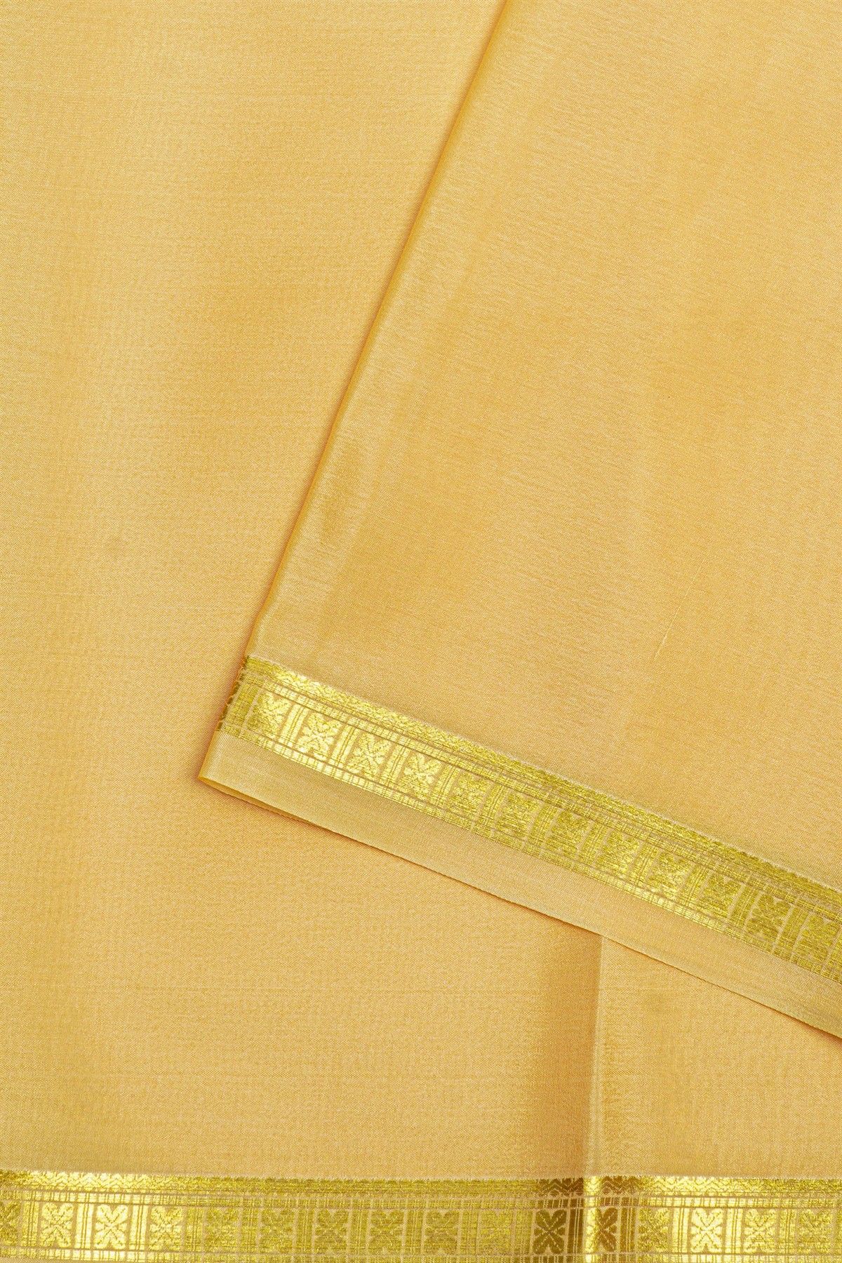 Mysore Crepe Cream Saree