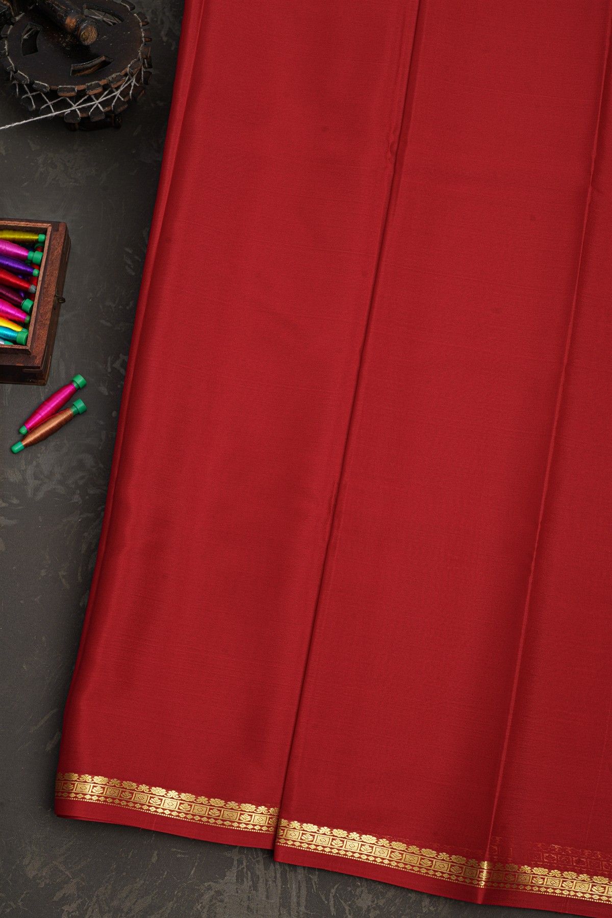 Mysore Crepe Maroon Saree