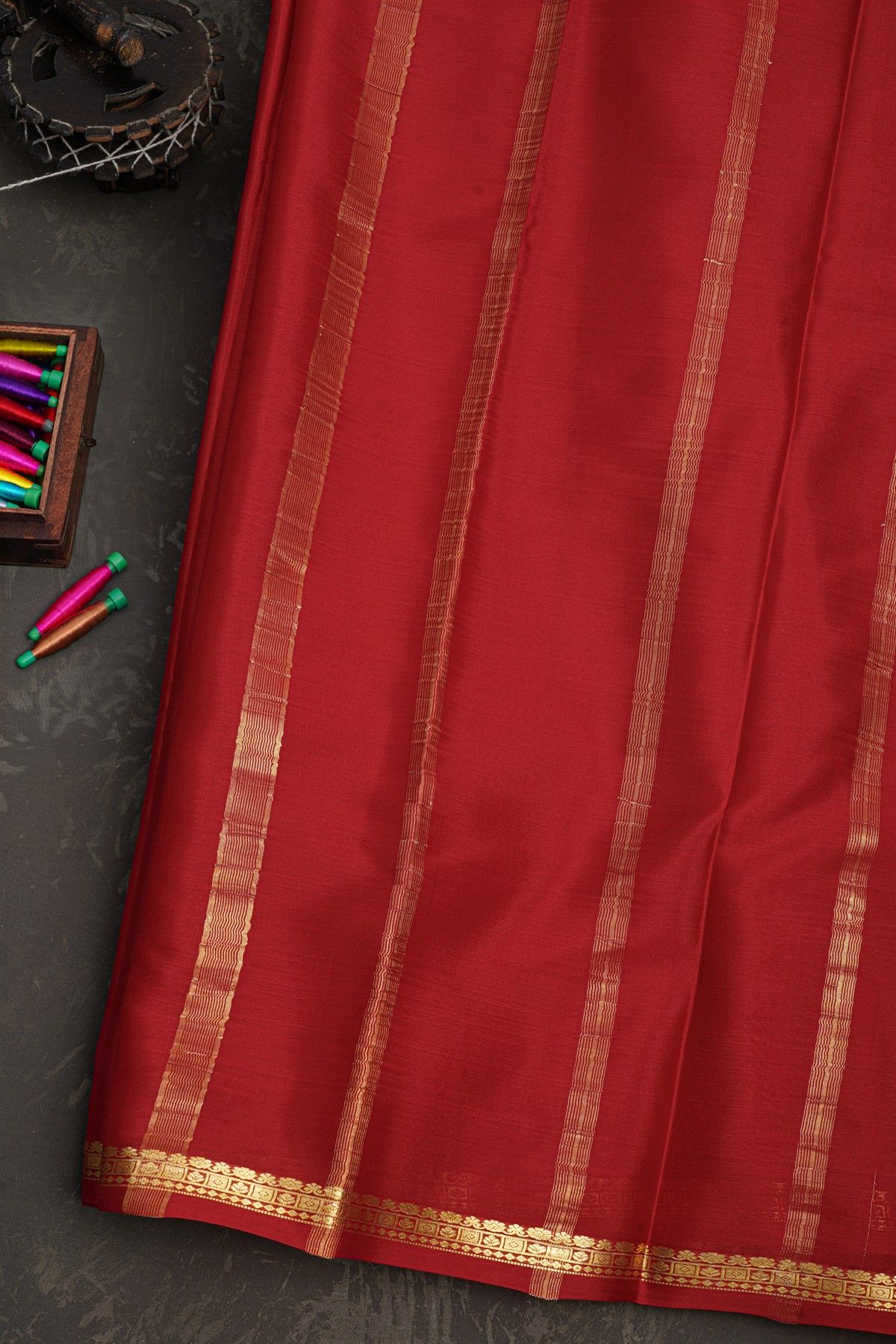 Mysore Crepe Maroon Saree
