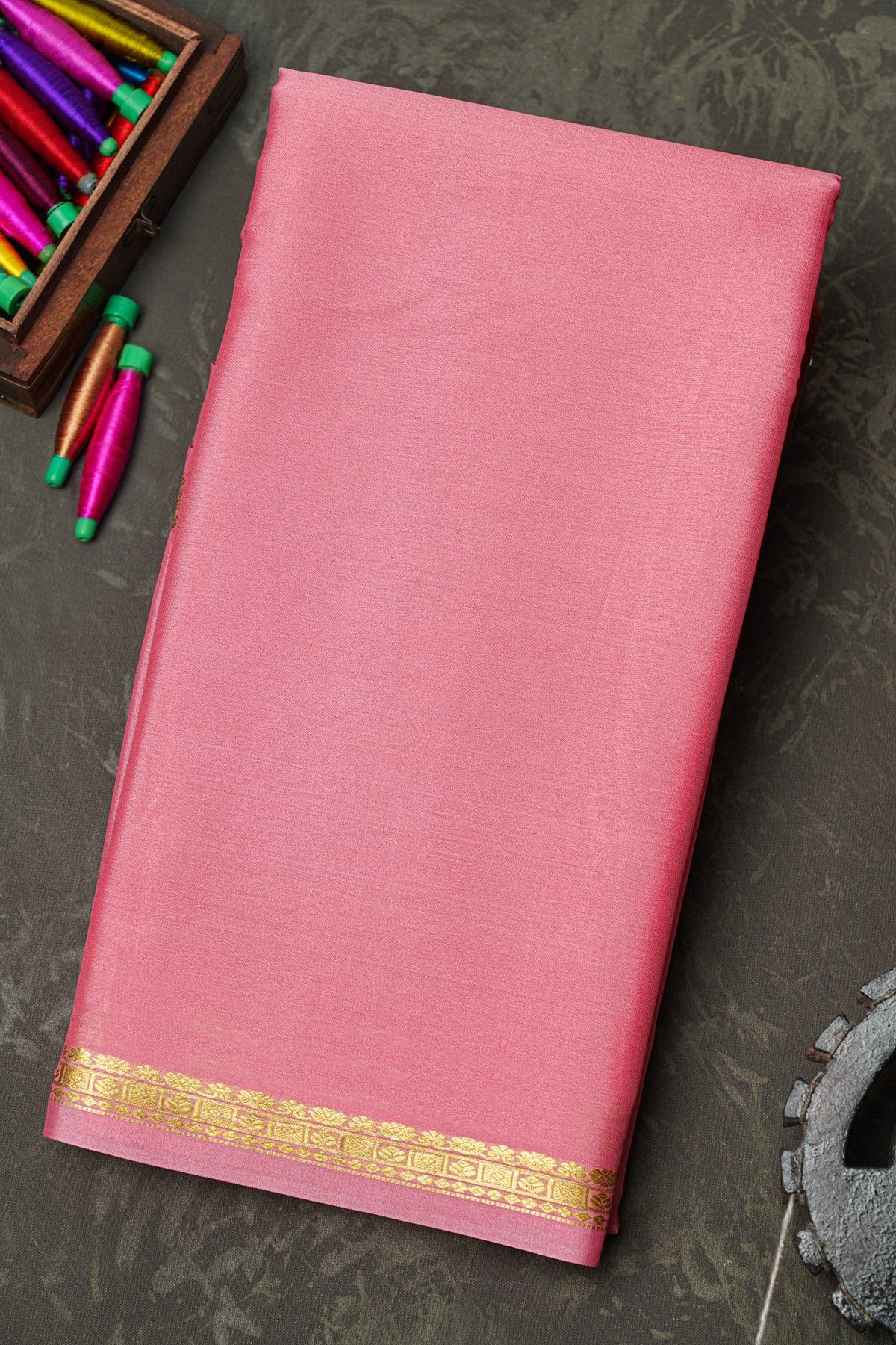 Mysore Crepe Pink Saree