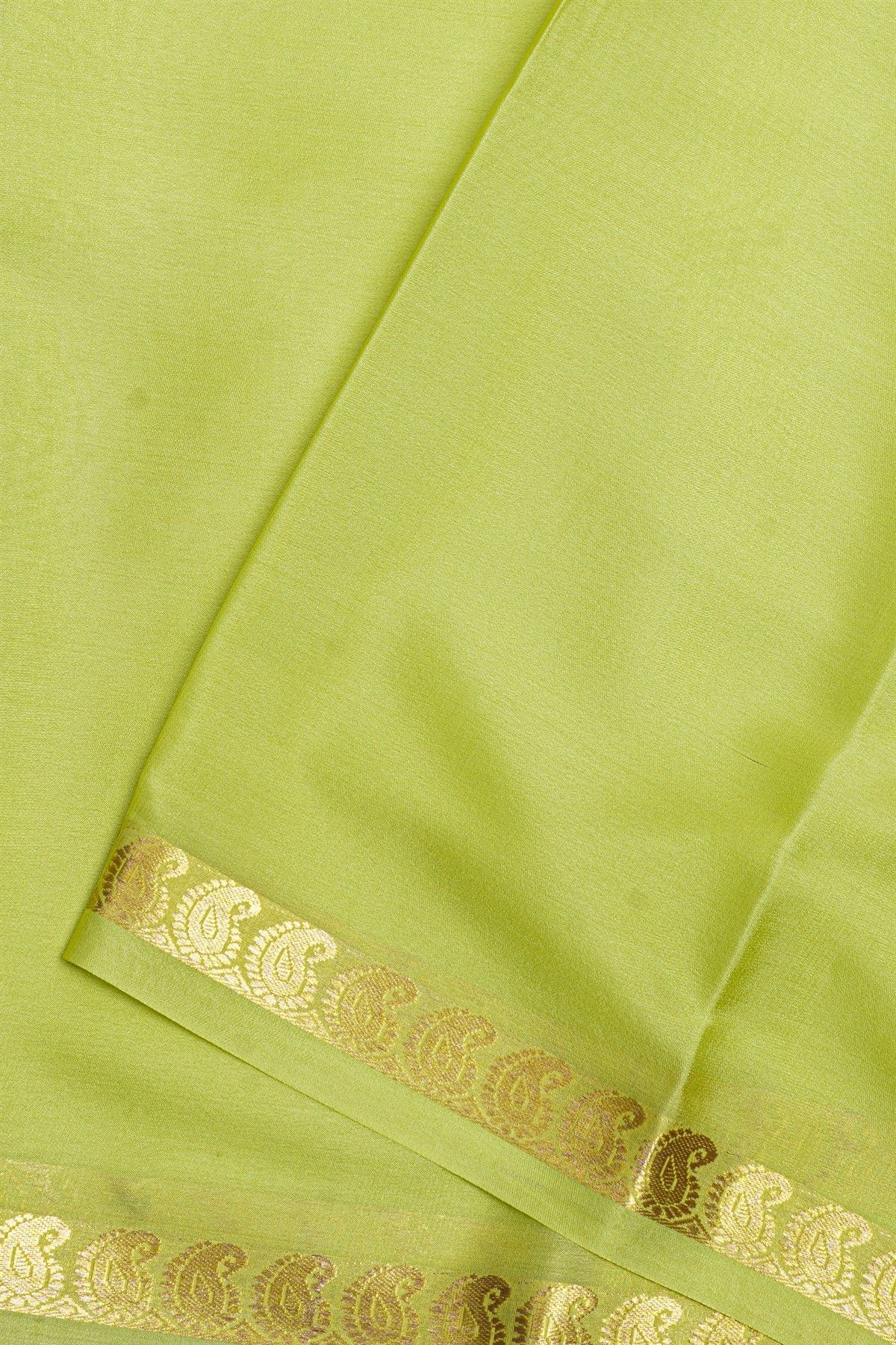 Mysore Crepe Green Saree