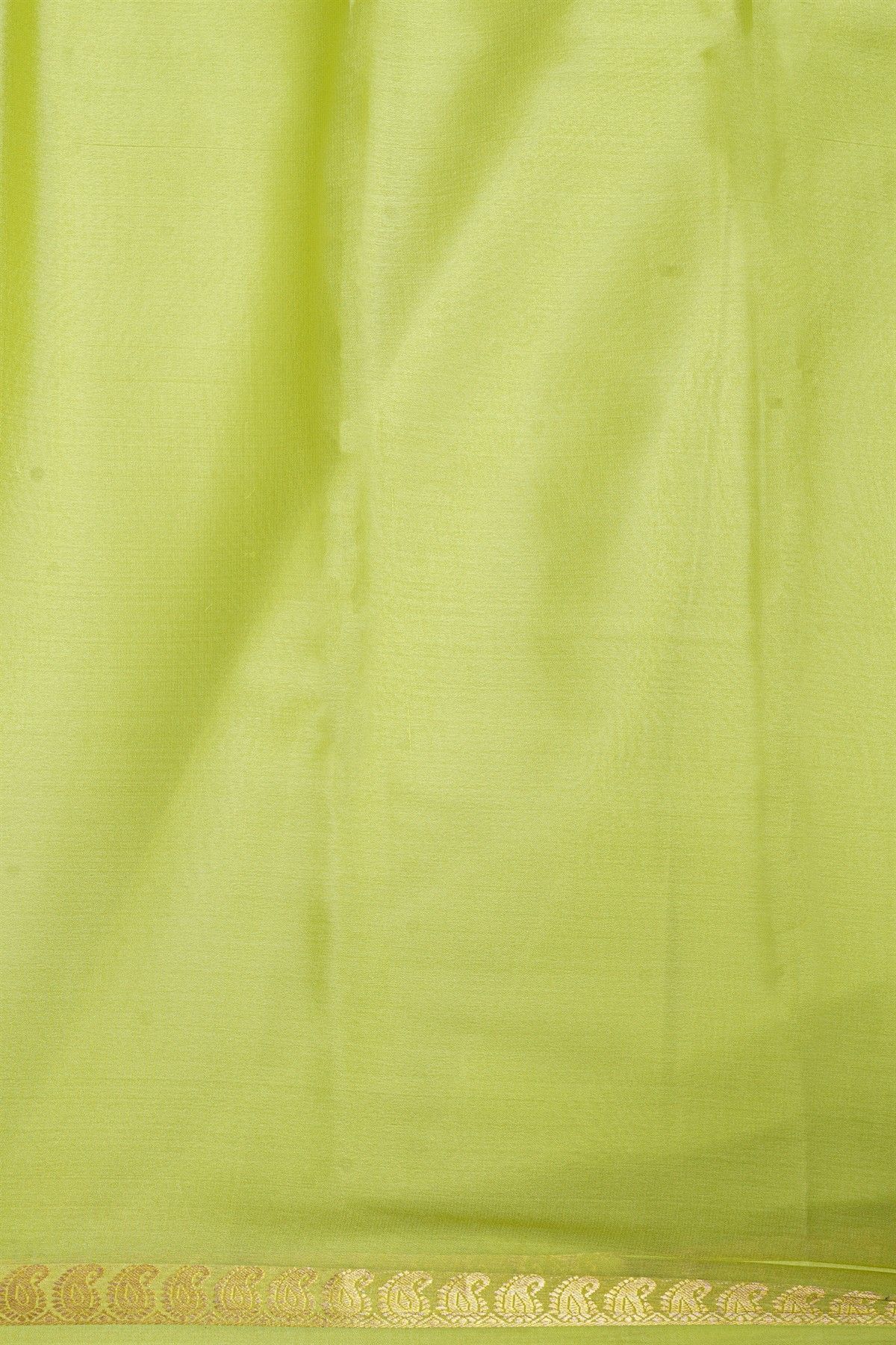 Mysore Crepe Green Saree