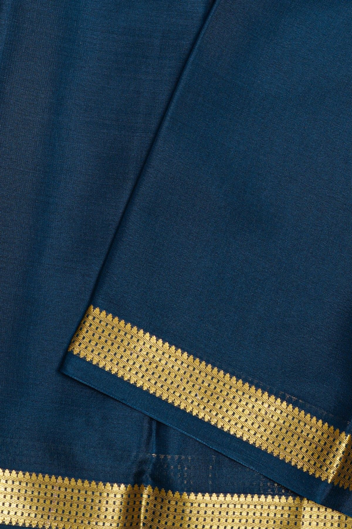 Mysore Crepe Navy Blue Saree