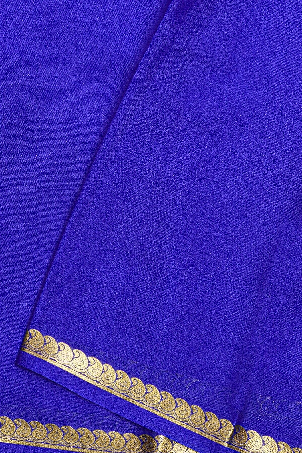 Mysore Crepe Royal Blue Saree