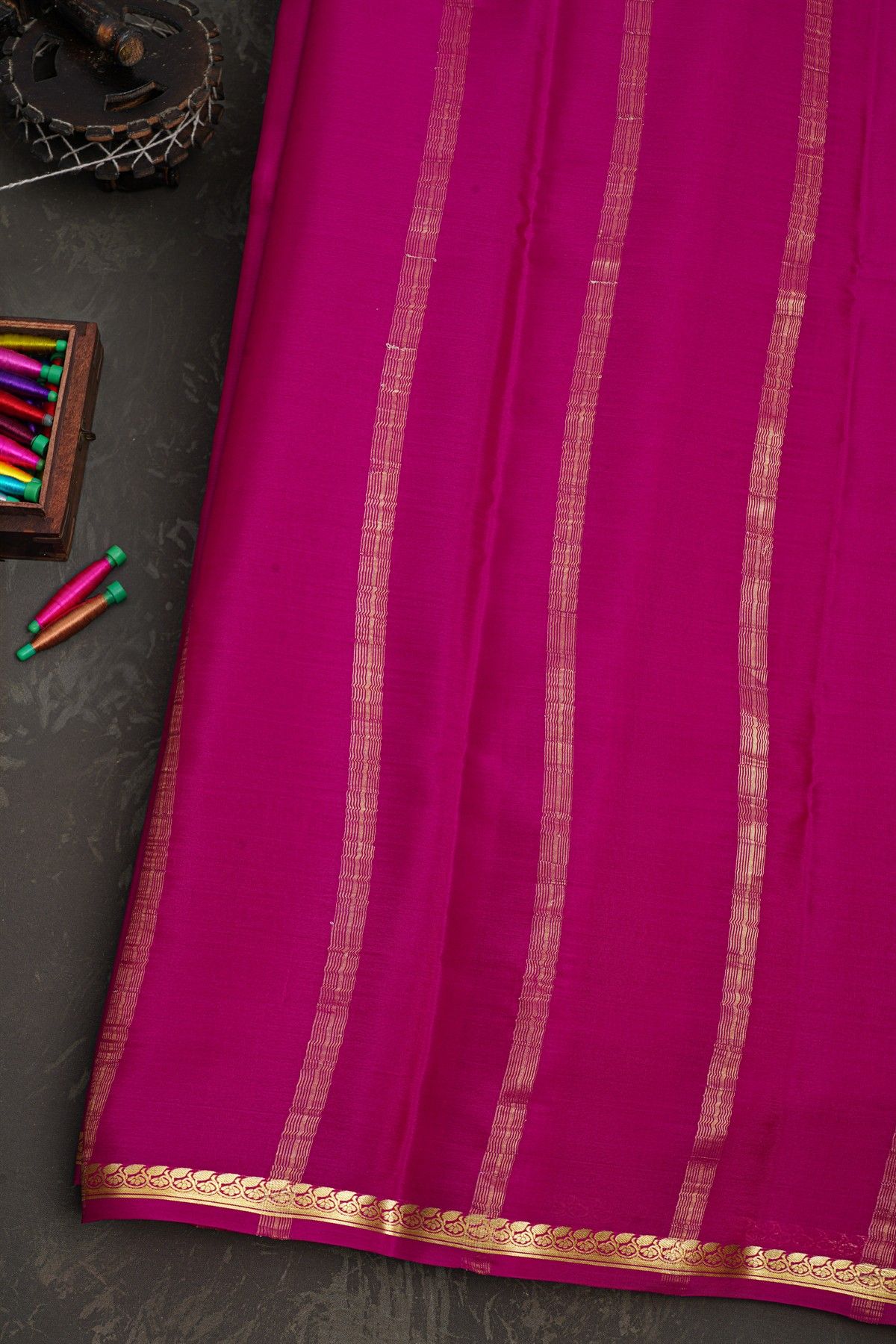 Mysore Crepe Wine Saree