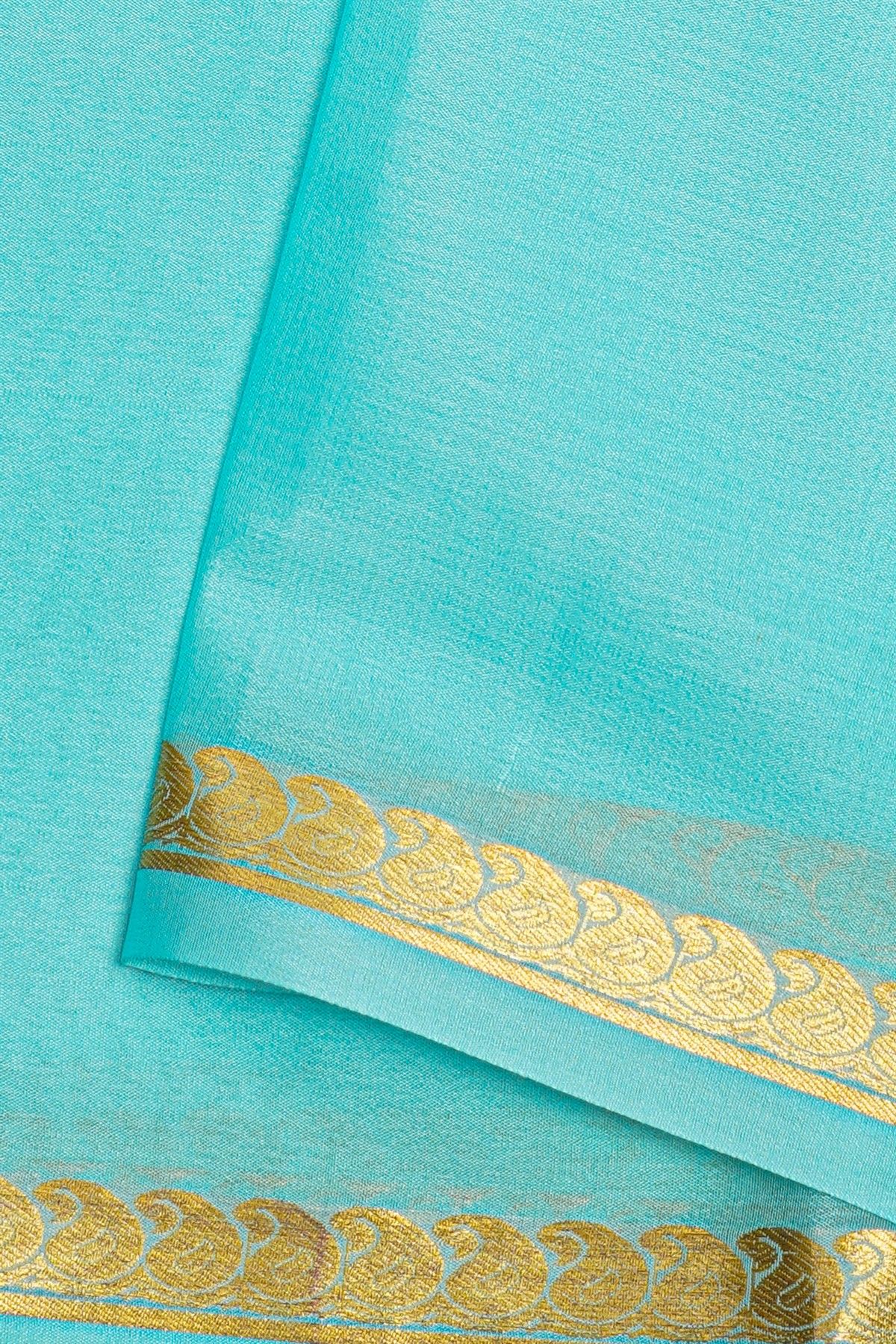 Mysore Crepe Sky Blue Saree