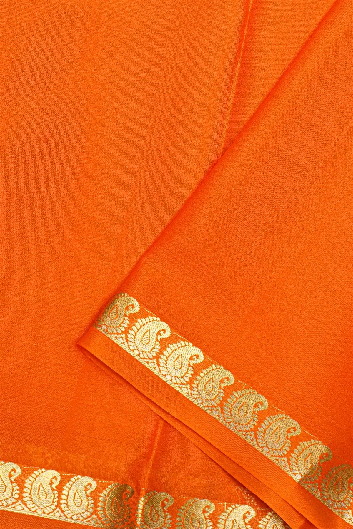 Mysore Crepe Orange Saree