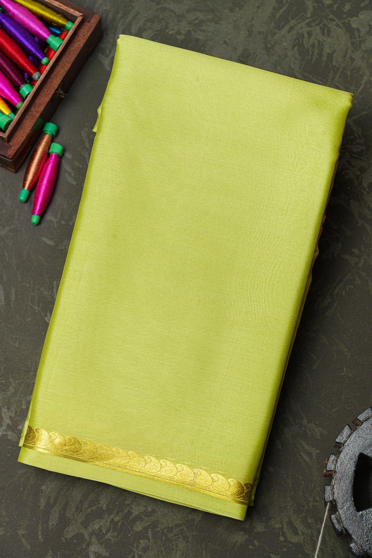 Mysore Crepe Light Green saree