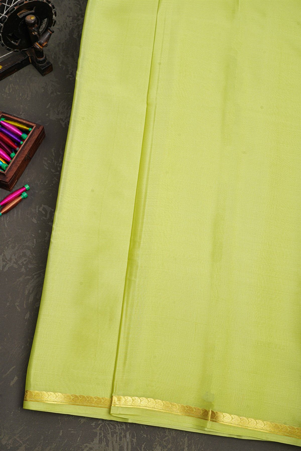 Mysore Crepe Light Green saree