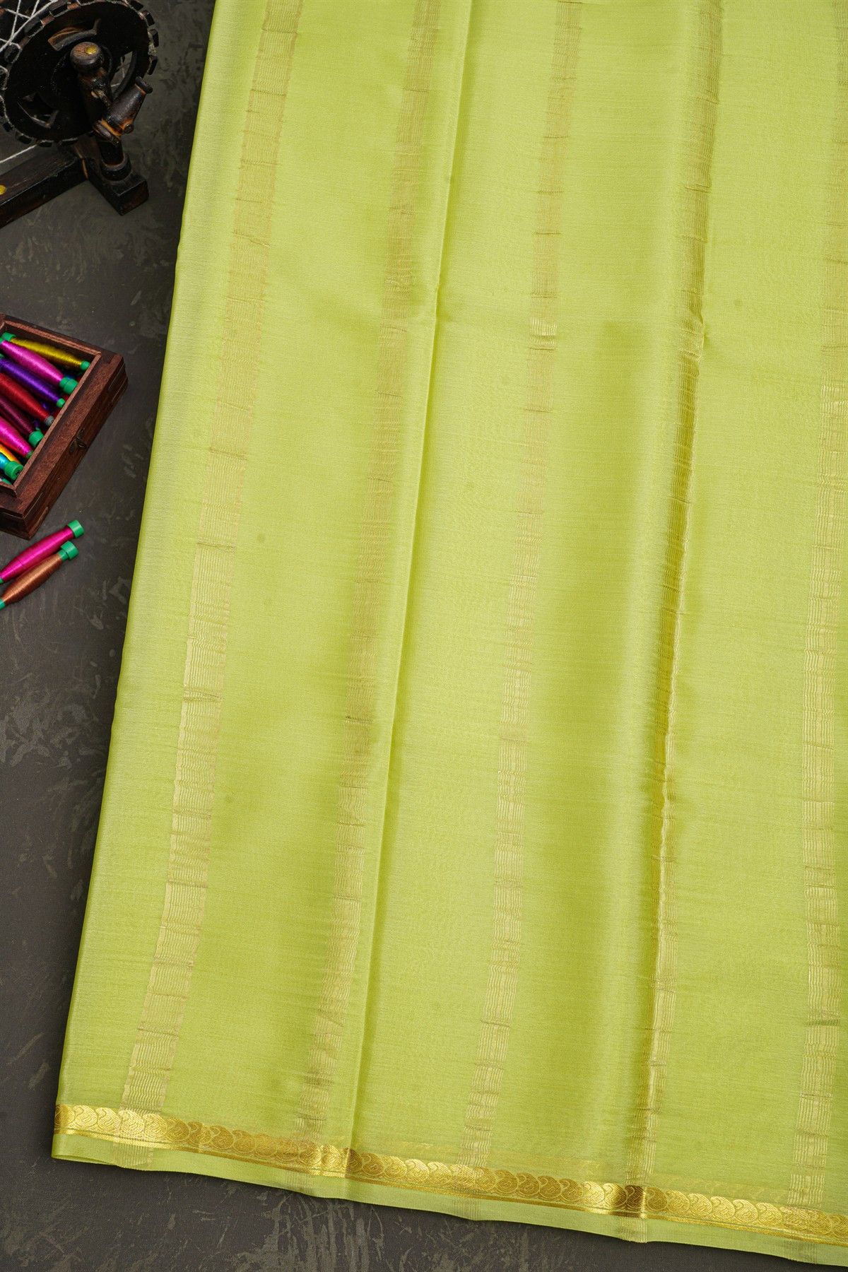 Mysore Crepe Light Green saree