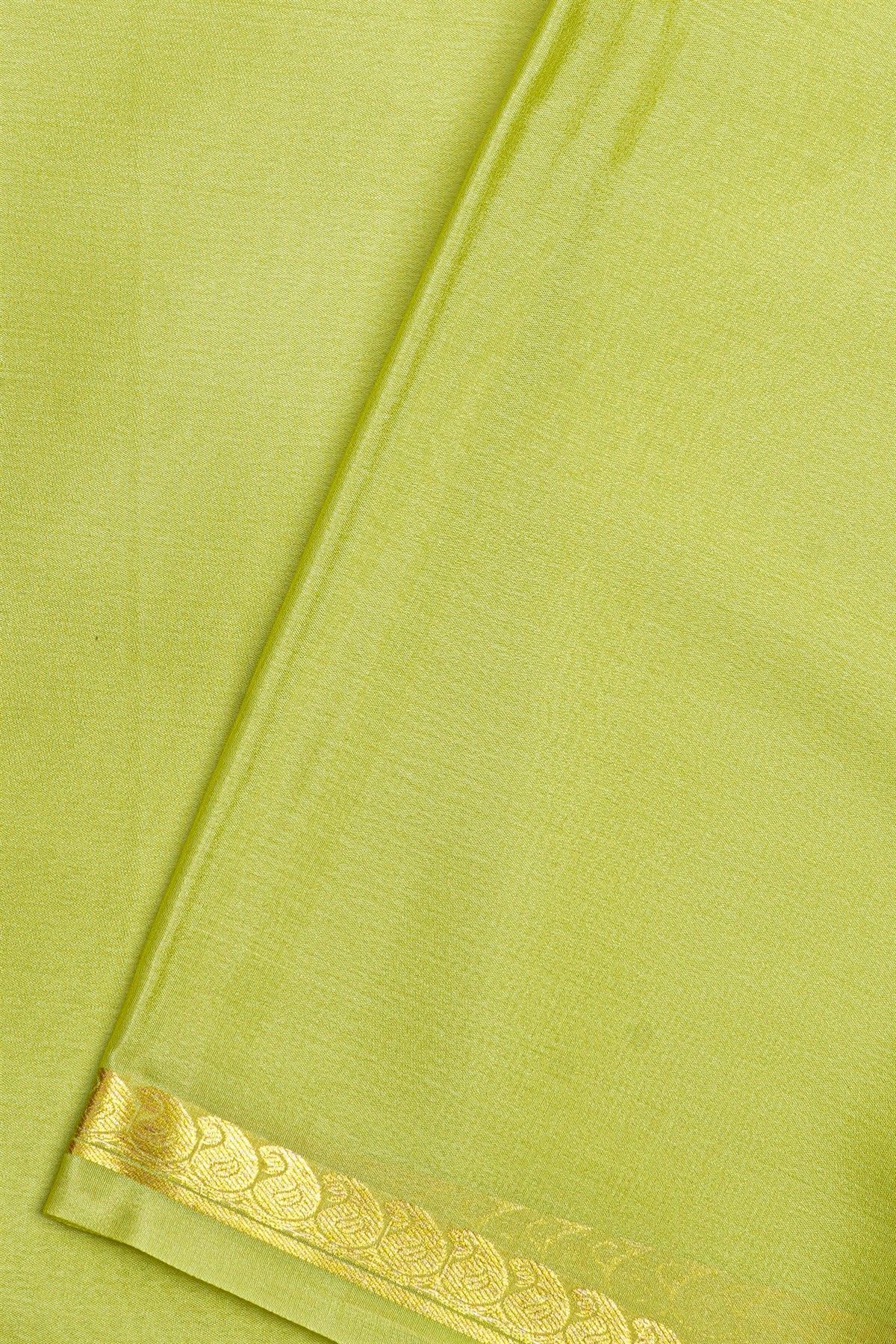 Mysore Crepe Light Green saree