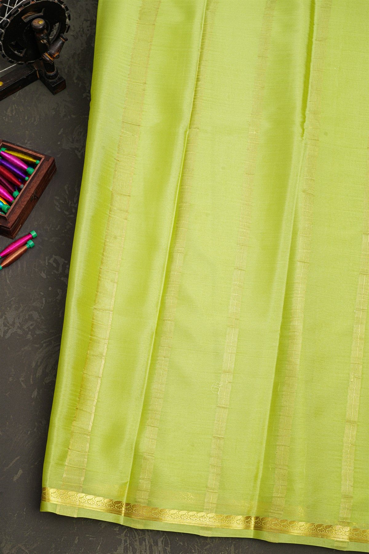 Mysore Crepe Light Green Saree